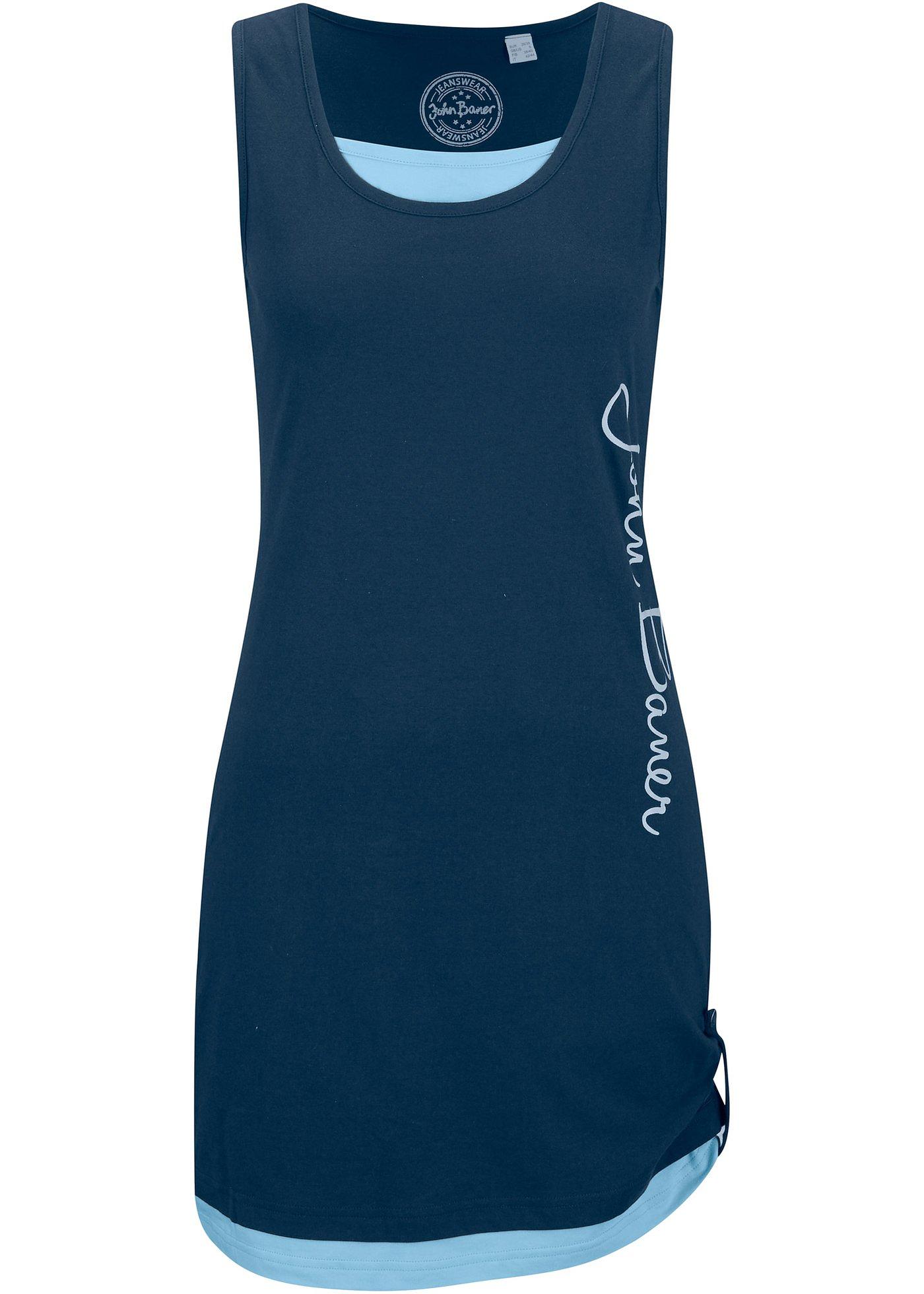 Robe T-shirt style double épaisseur, sans manches