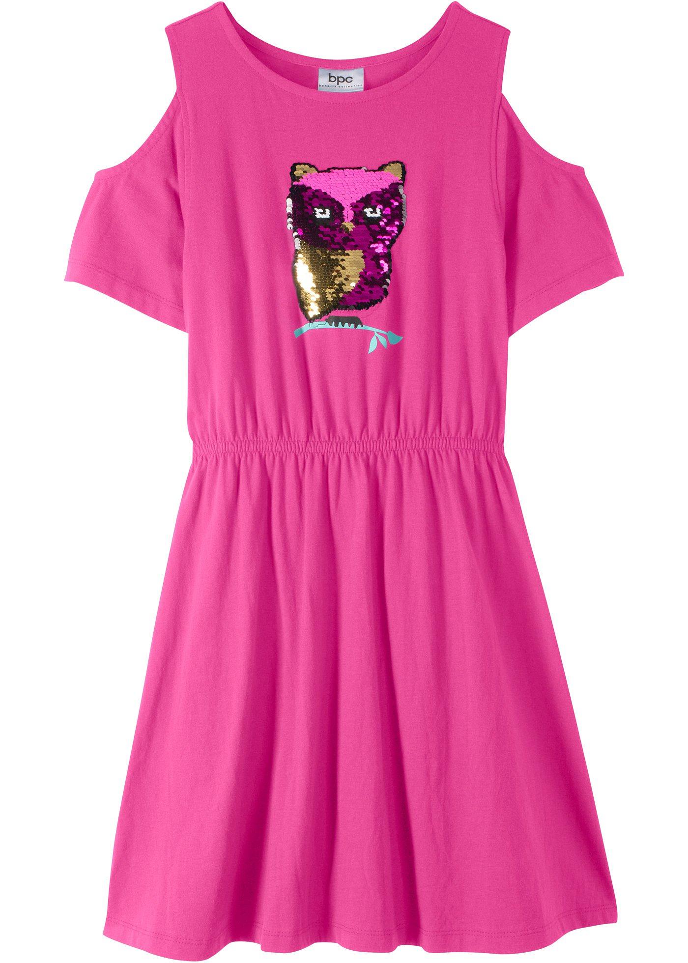 Robe à épaules dénudées avec paillettes réversibles