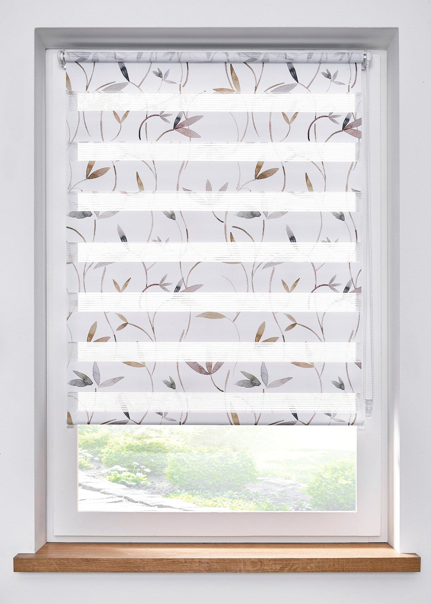 Store enrouleur double avec imprimé végétal