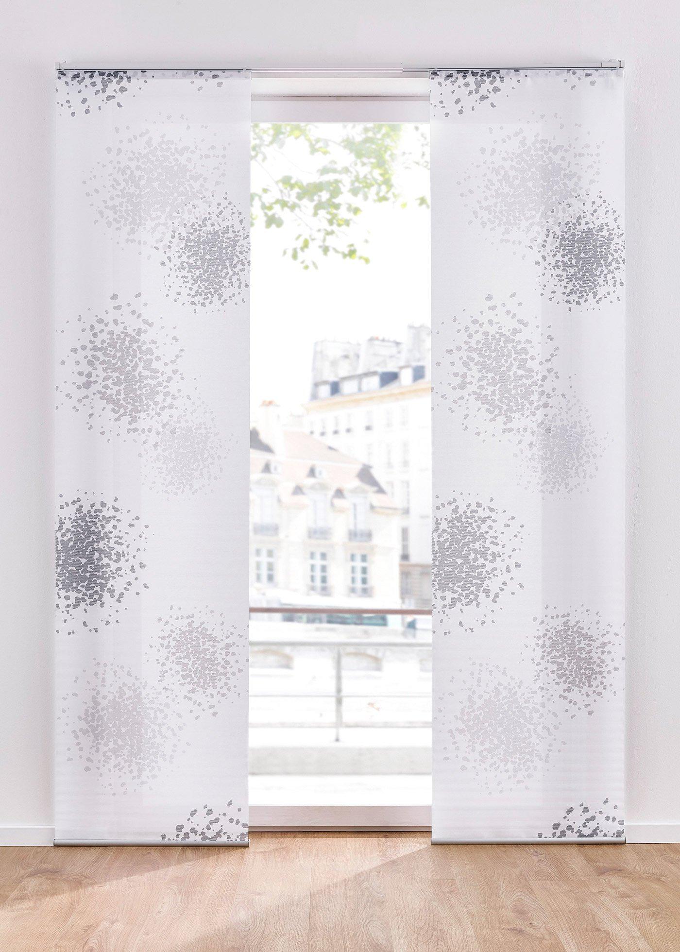 Panneau coulissant en voilage effet soie raccourcissable (1 pce.)