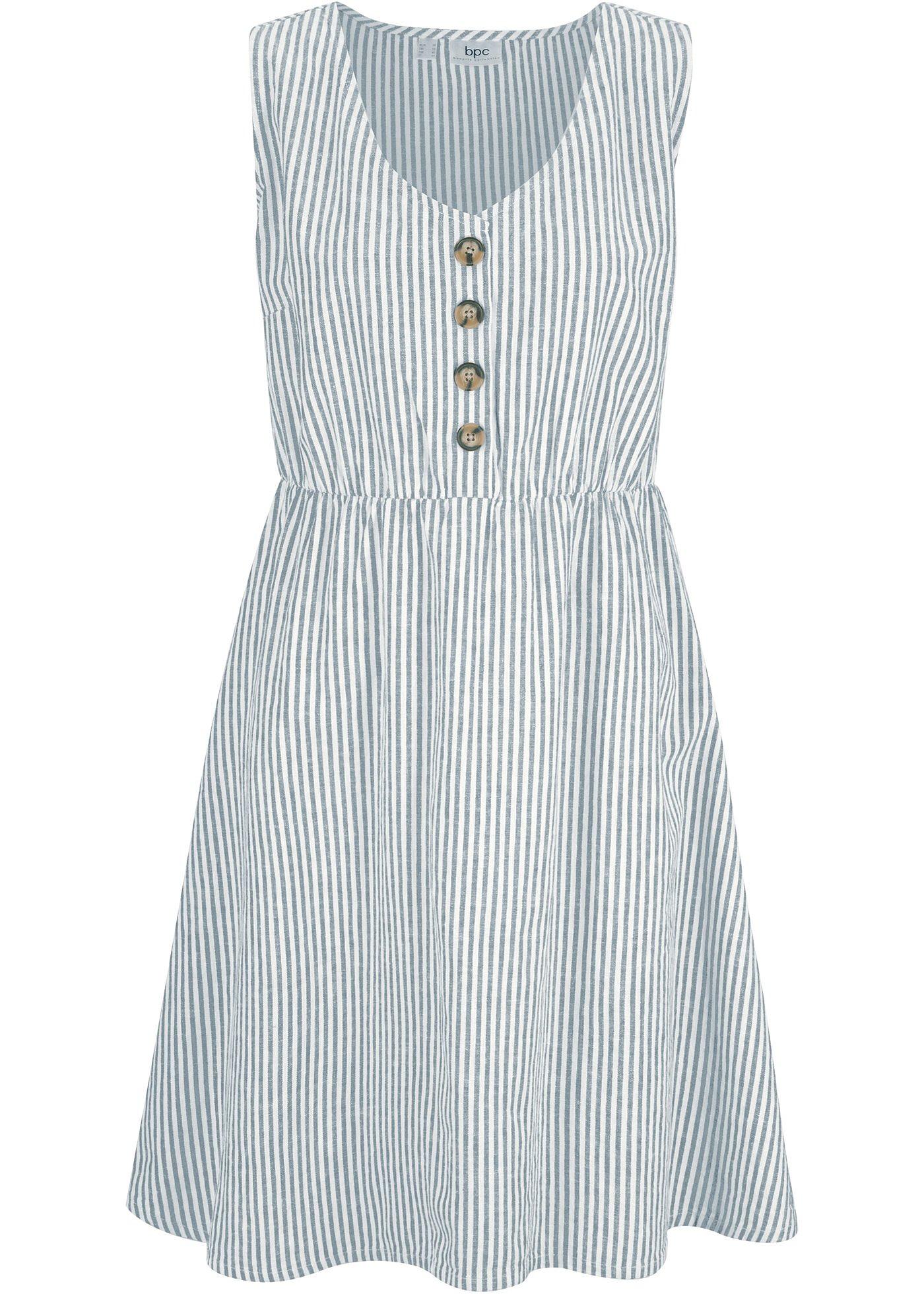 Robe en lin avec patte de boutonnage