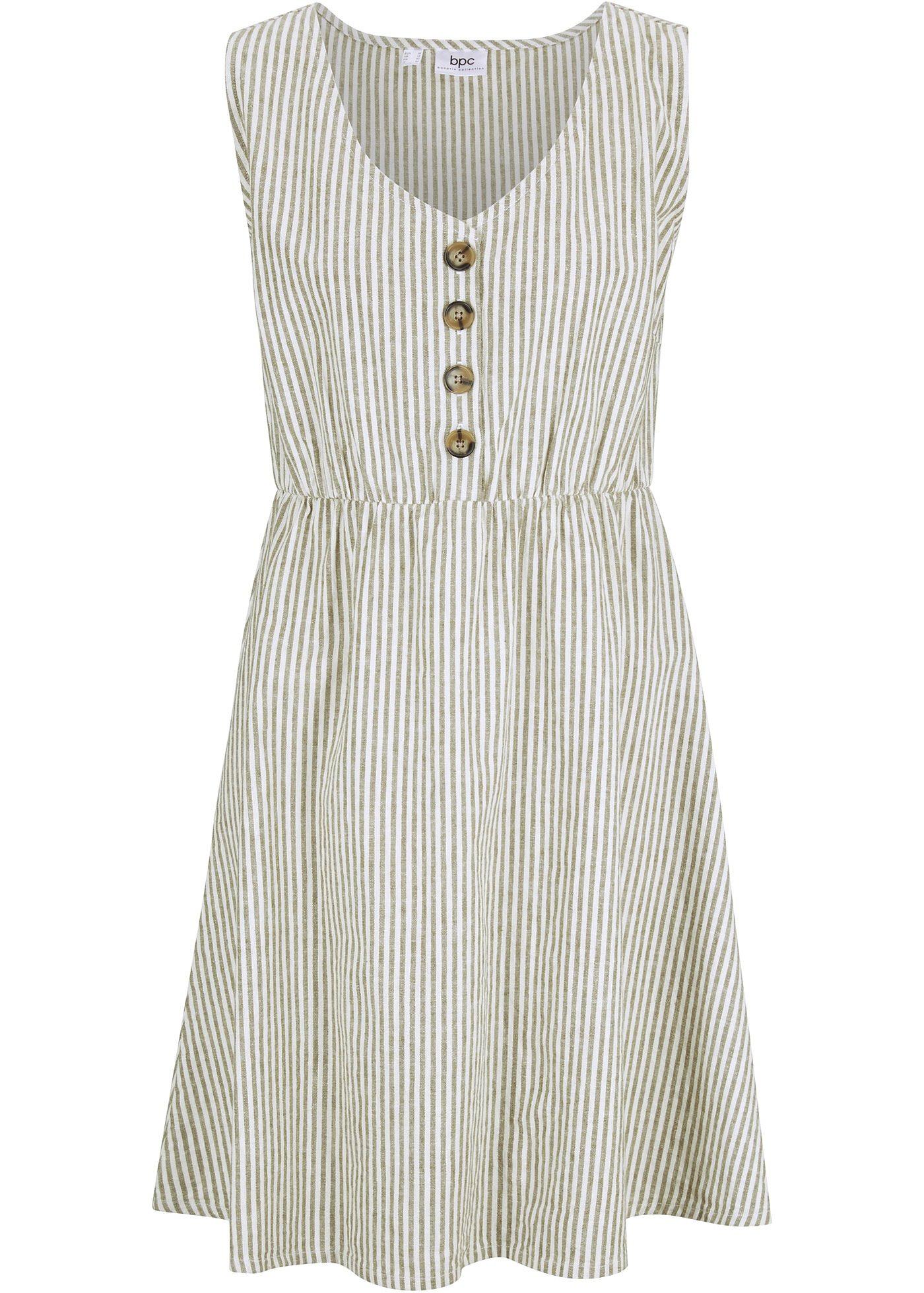 Robe en lin avec patte de boutonnage