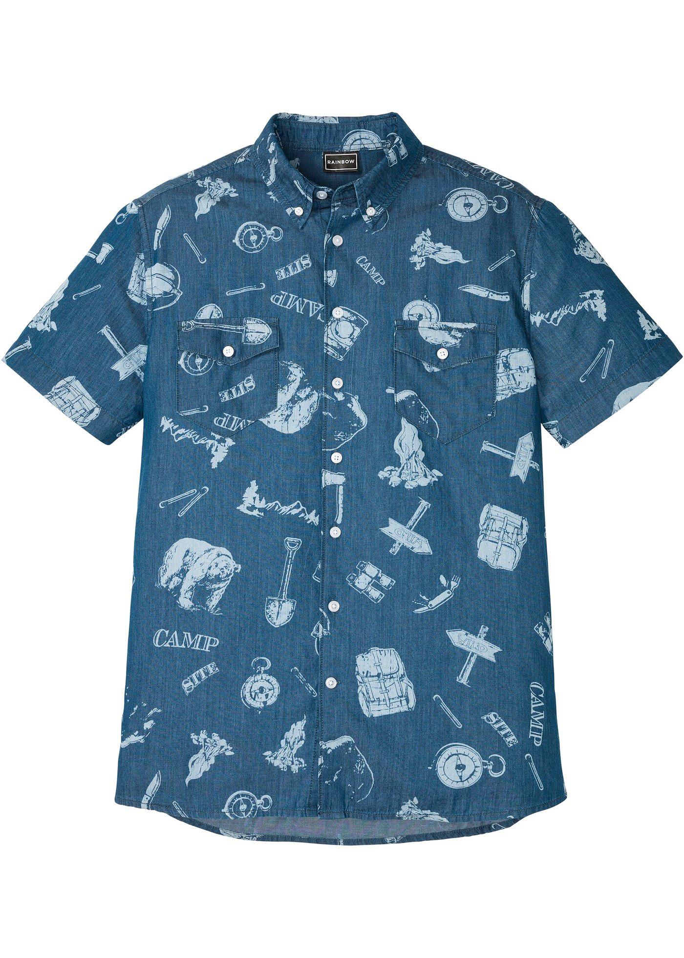 Chemise à manches courtes en jean, Slim Fit