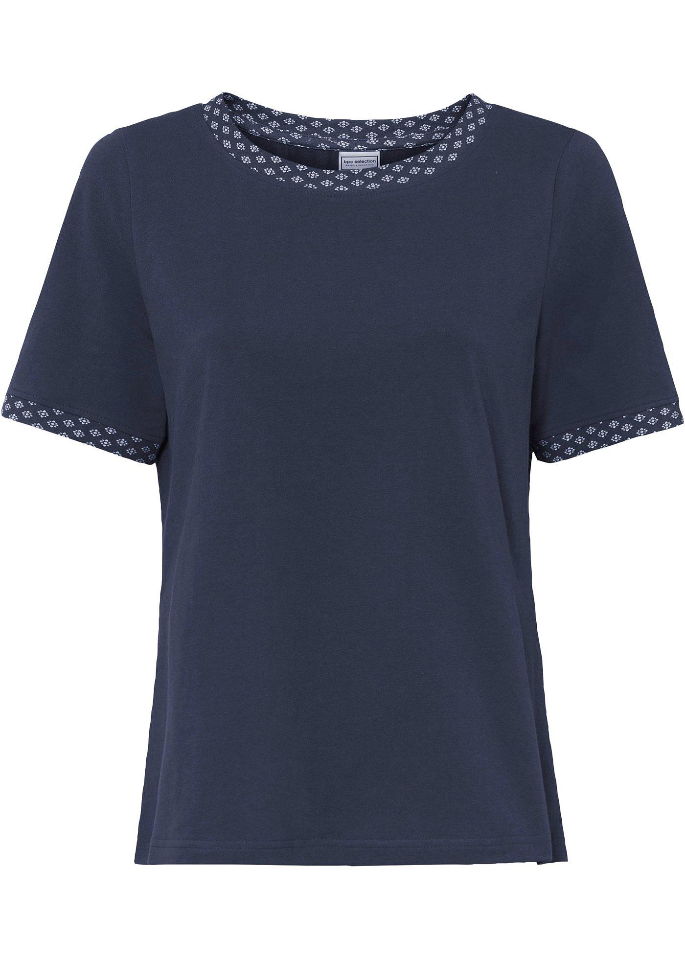 T-shirt avec passepoils contrastants