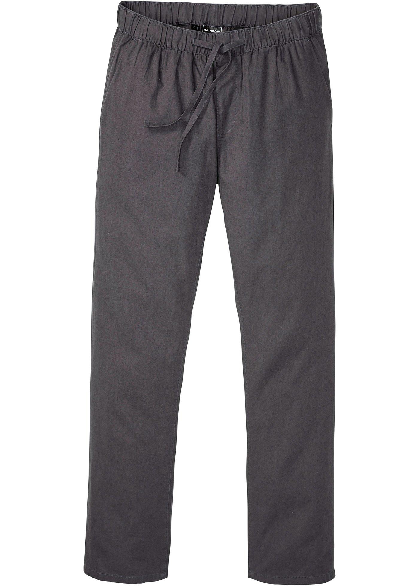 Pantalon chino taille extensible Regular Fit à teneur en lin, Straight