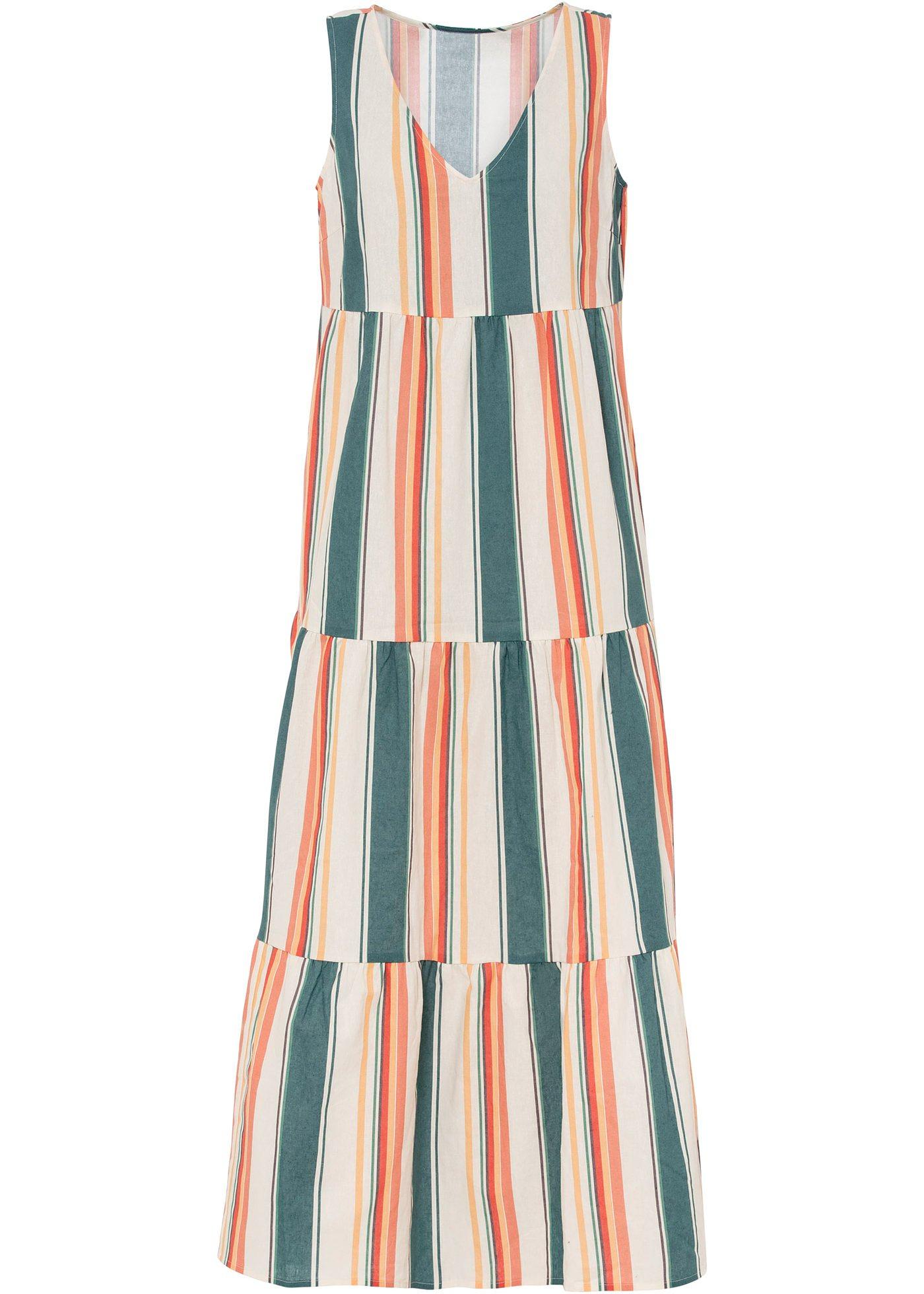 Robe longue mélangée lin/coton