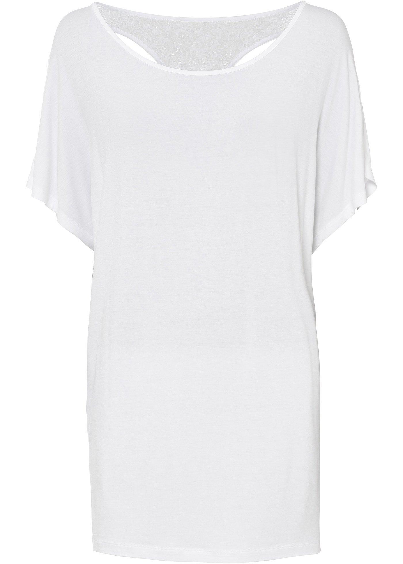 T-shirt manches chauve-souris à dentelle