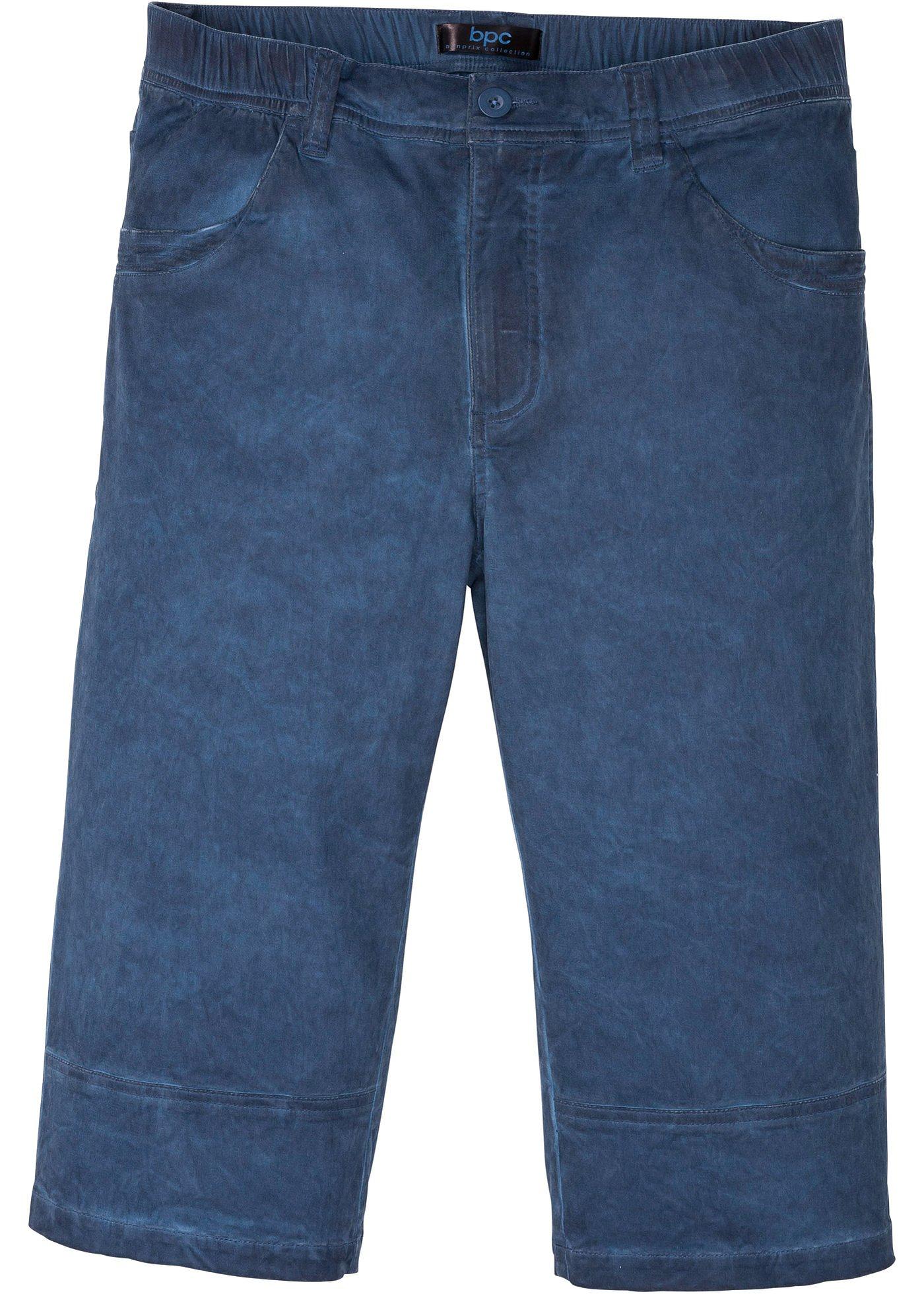 Bermuda long aspect délavé Regular Fit, Straight