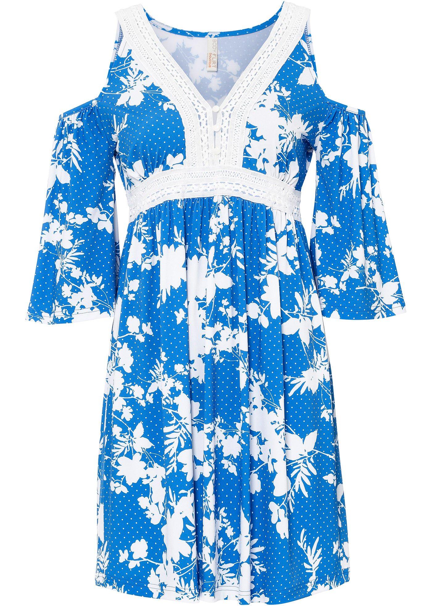 Robe à épaules dénudées avec empiècement crochet