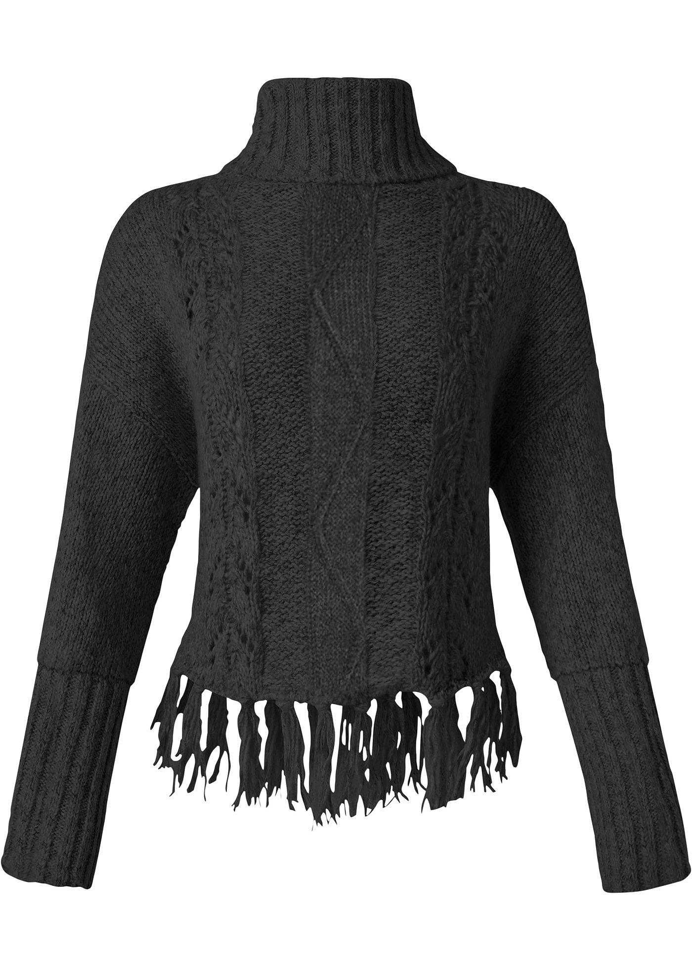 Pull en maille à franges