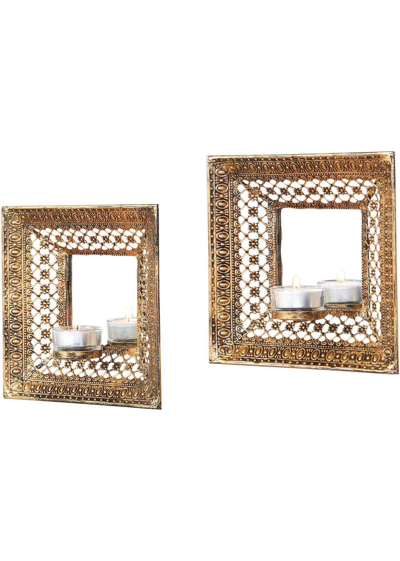 Bougeoir mural style antique (Ens. 2 pces.)