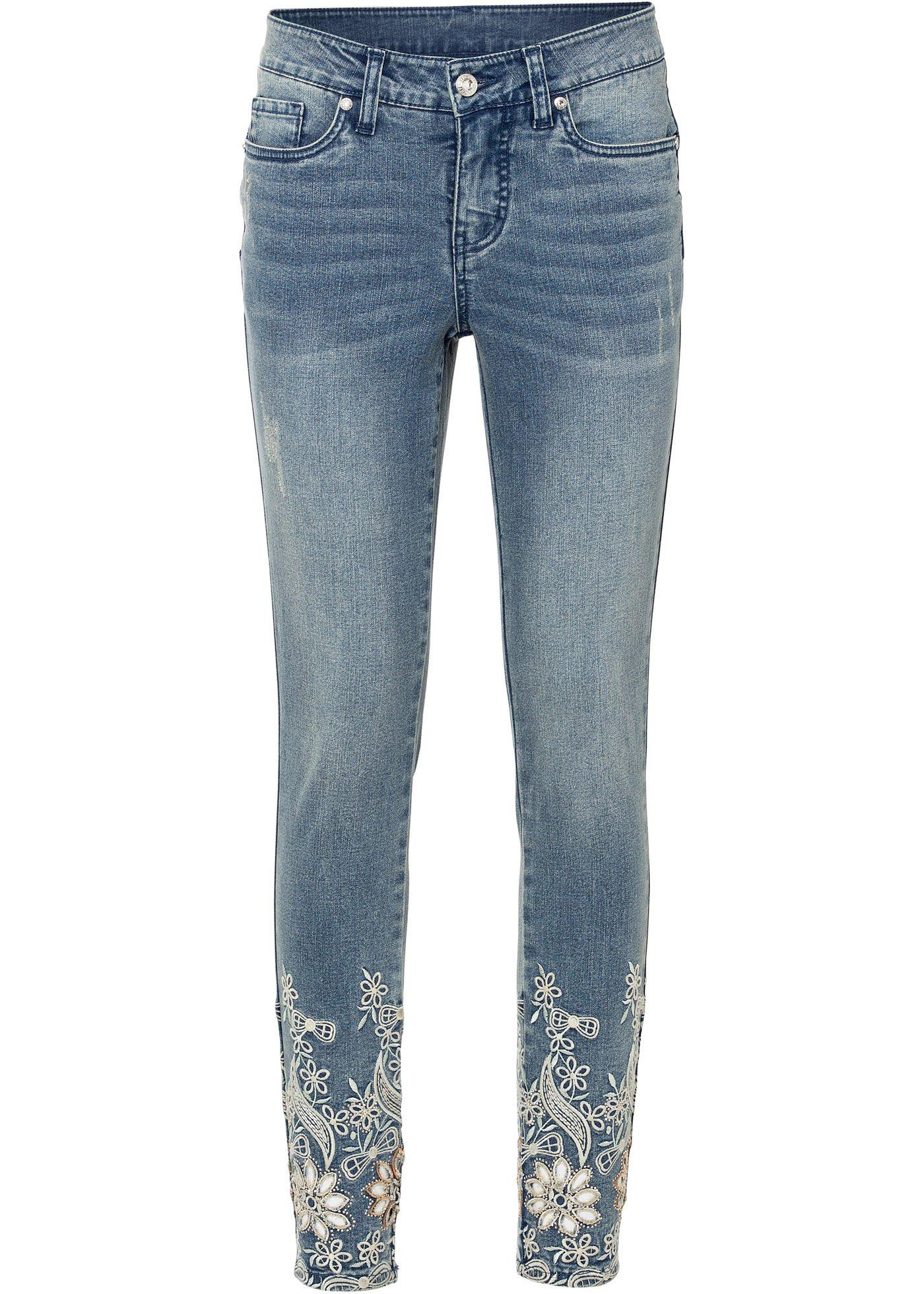 Jean skinny avec broderie