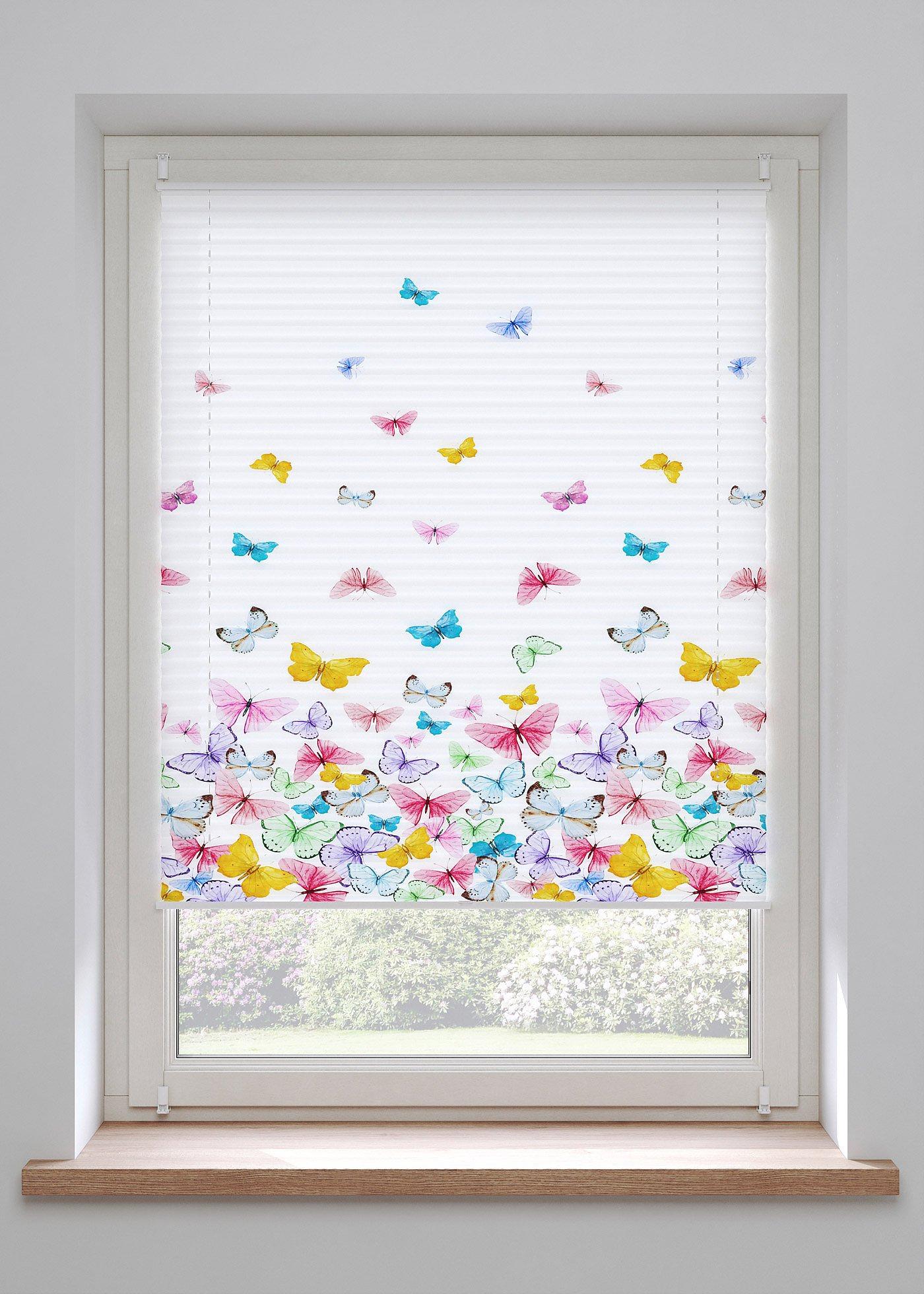 Store plissé motifs papillons