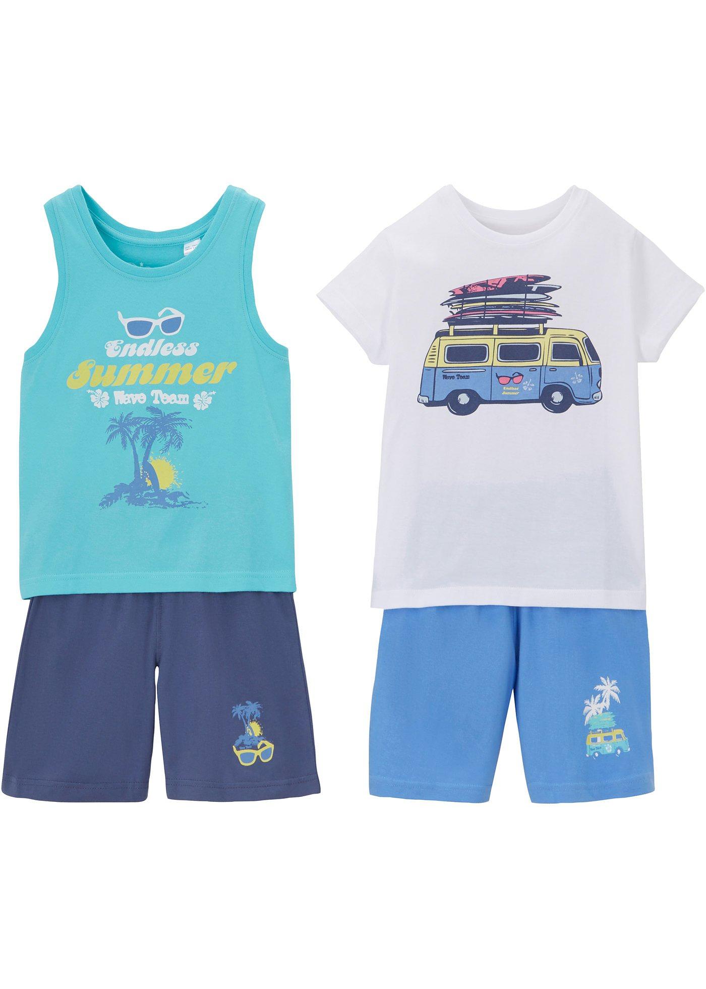 T-shirt + débardeur + bermudas garçon (Ens. 4 pces.)
