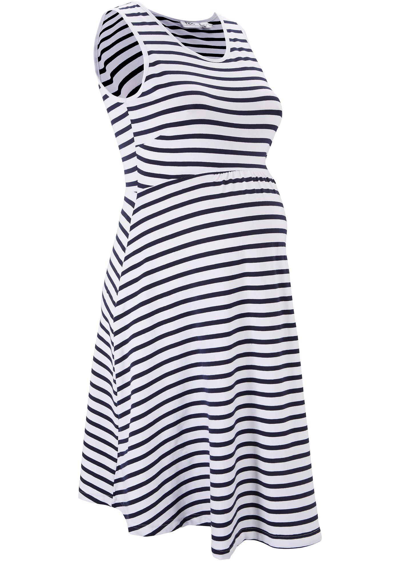 Robe de grossesse en jersey, rayée