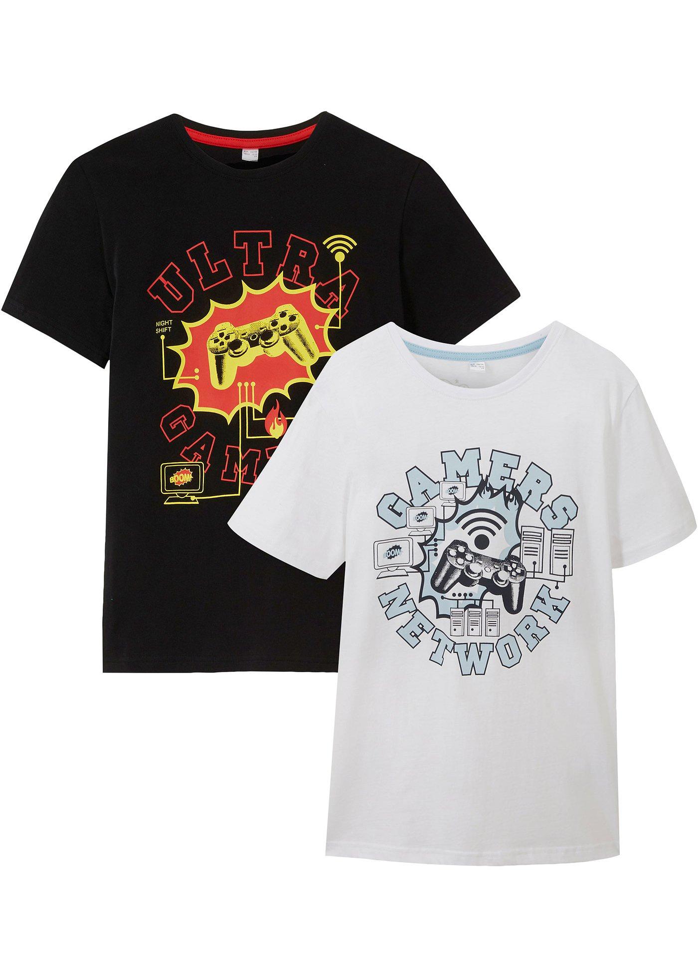 Lot de 2 T-shirts garçon à imprimé coton