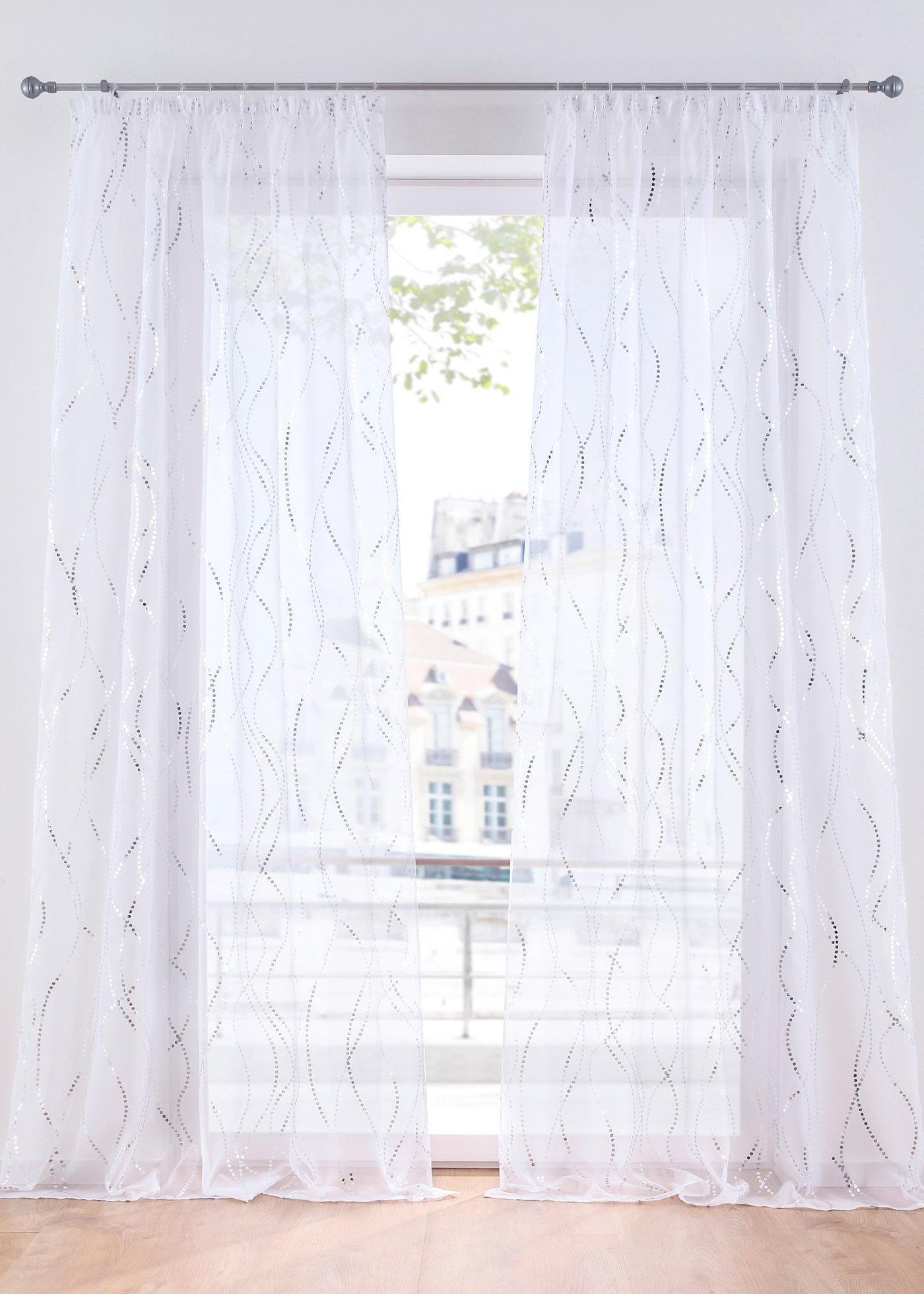 Voilage à imprimé brillant (1 pce.)