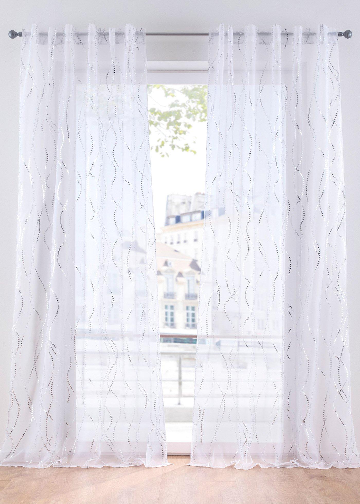 Voilage à imprimé brillant (1 pce.)