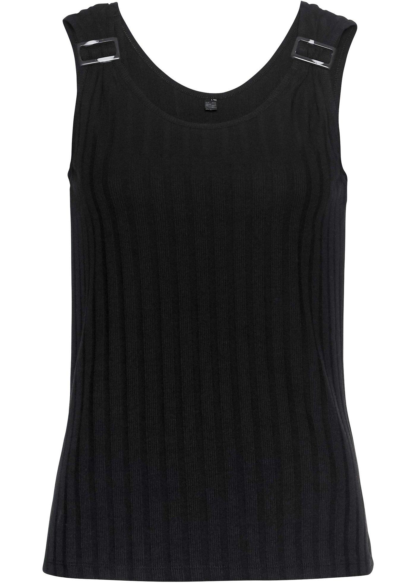 Top effet côtelé avec boucles