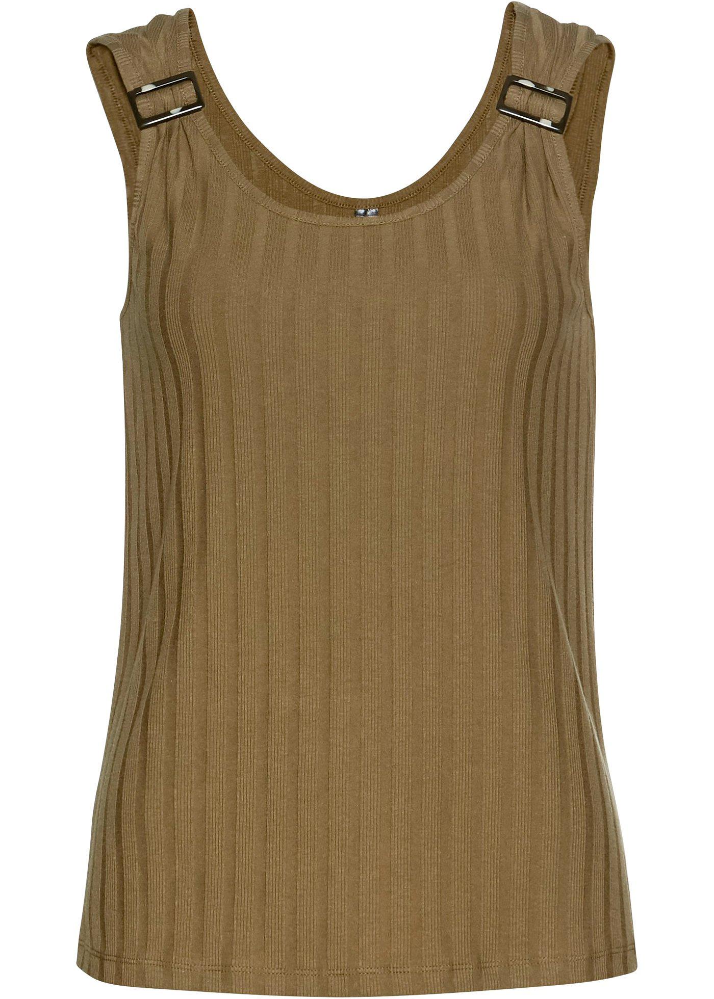 Top effet côtelé avec boucles