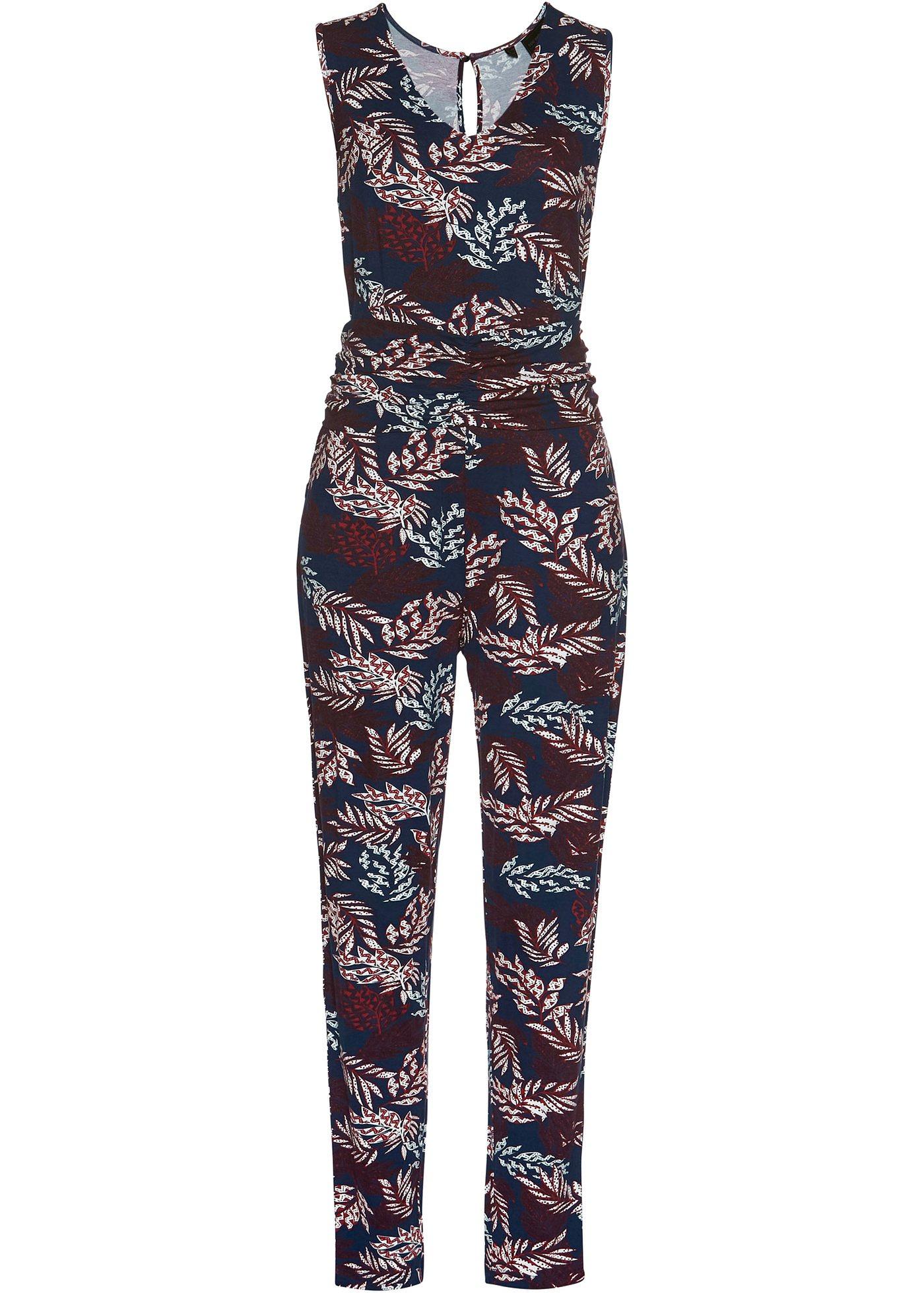 Combi-pantalon en jersey à imprimé végétal