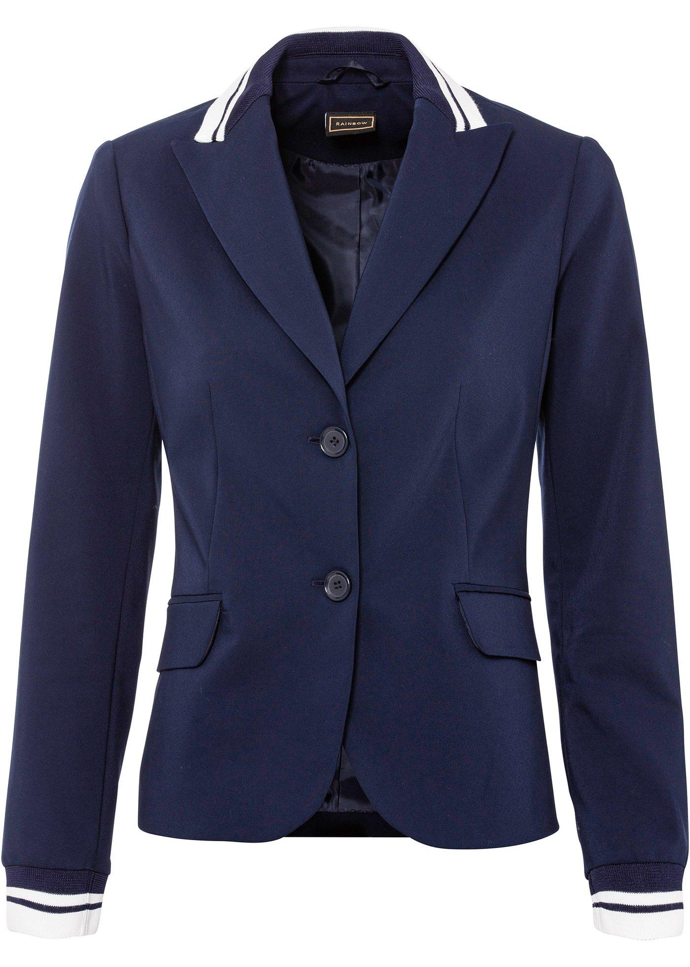 Blazer à rayures contrastantes