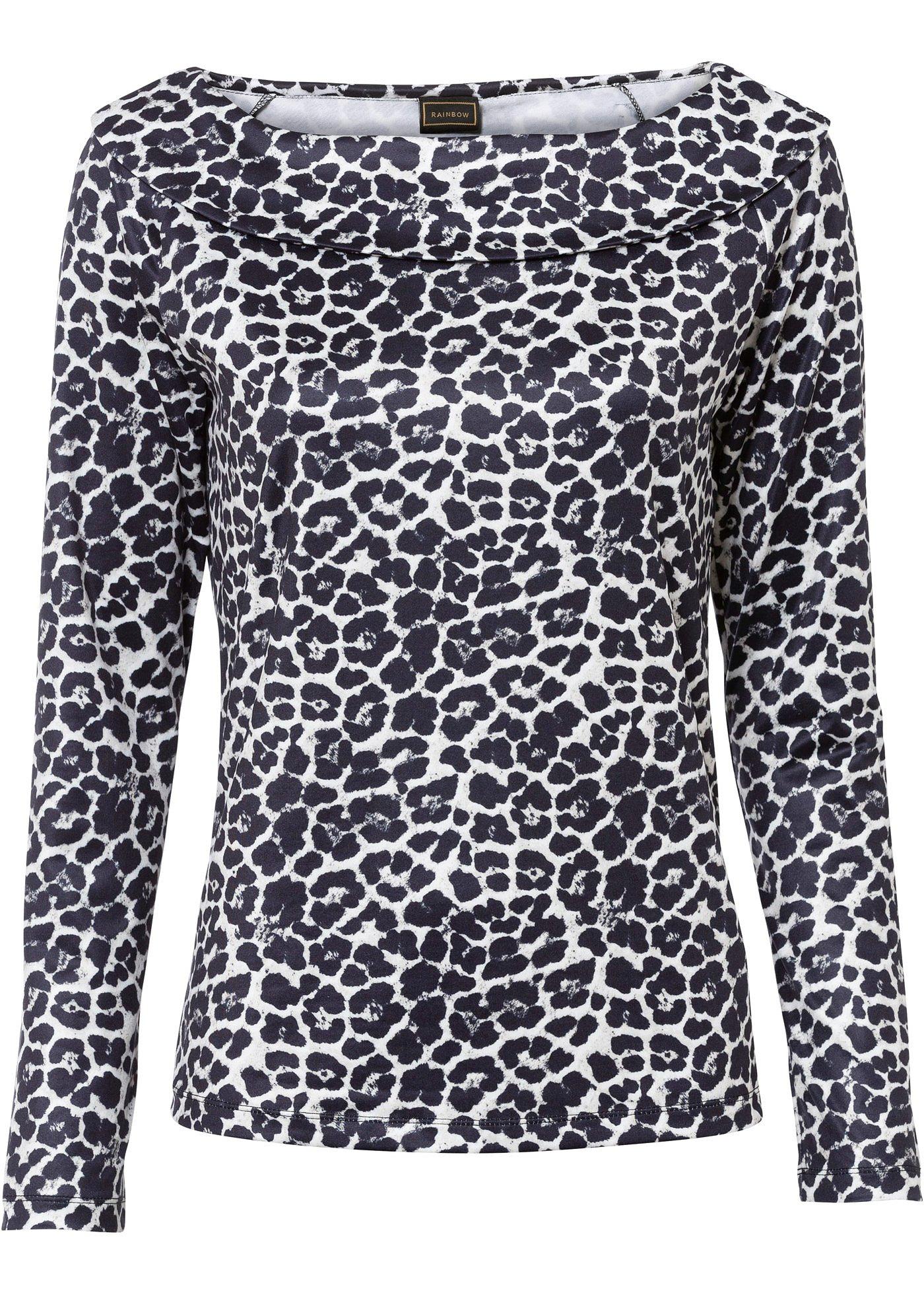 T-shirt manches longues à imprimé léopard
