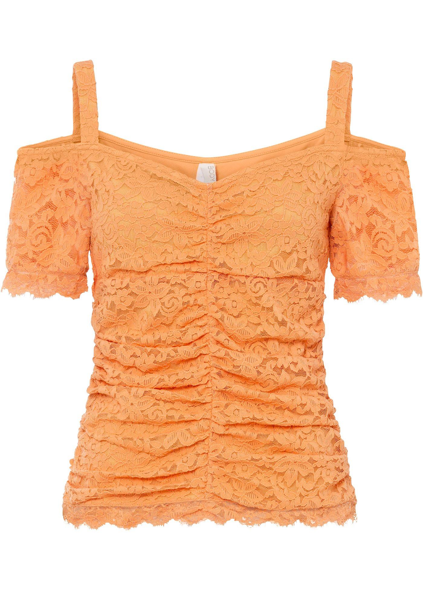T-shirt épaules dénudées à dentelle