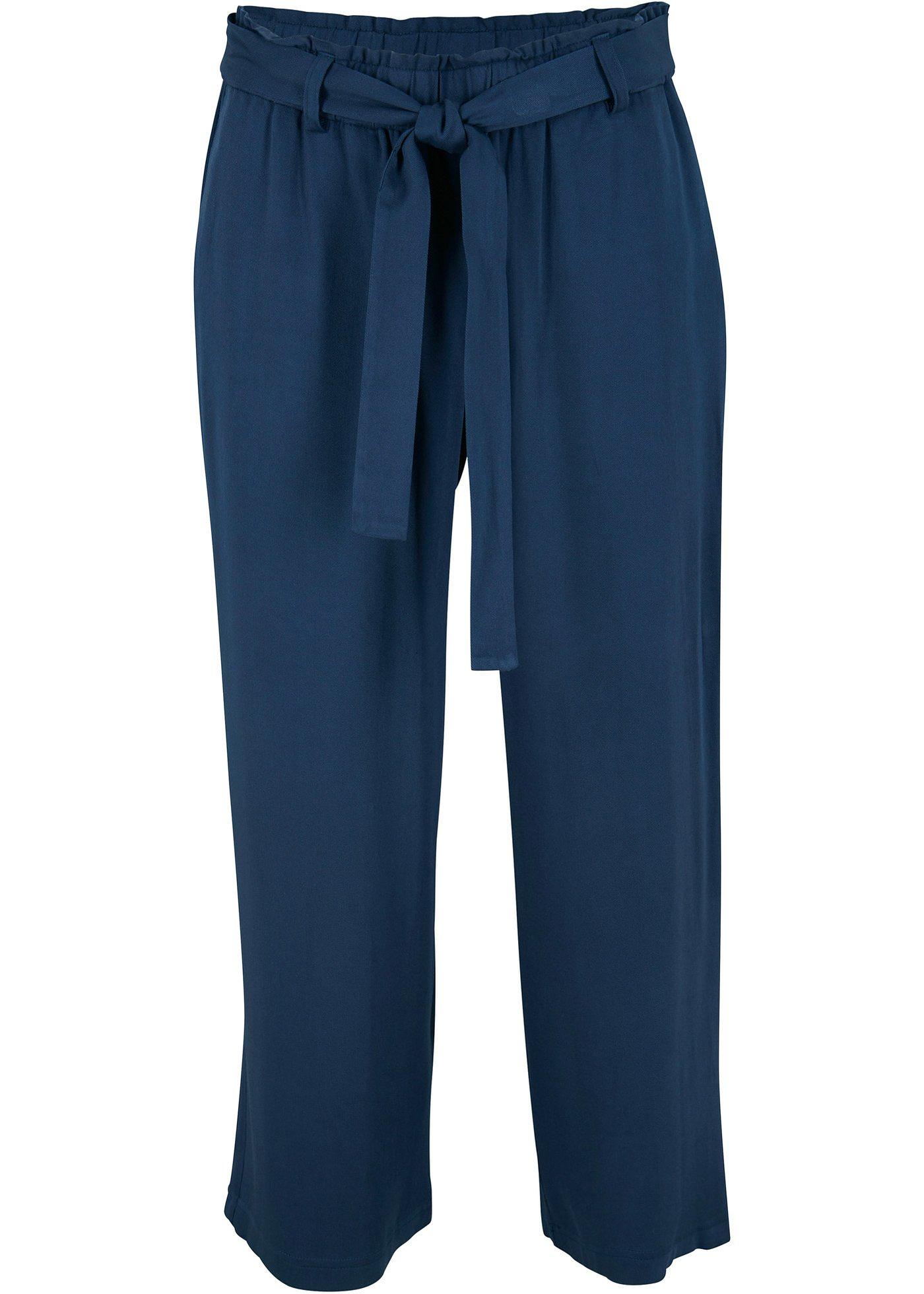 Jupe-culotte en viscose avec ceinture à nouer