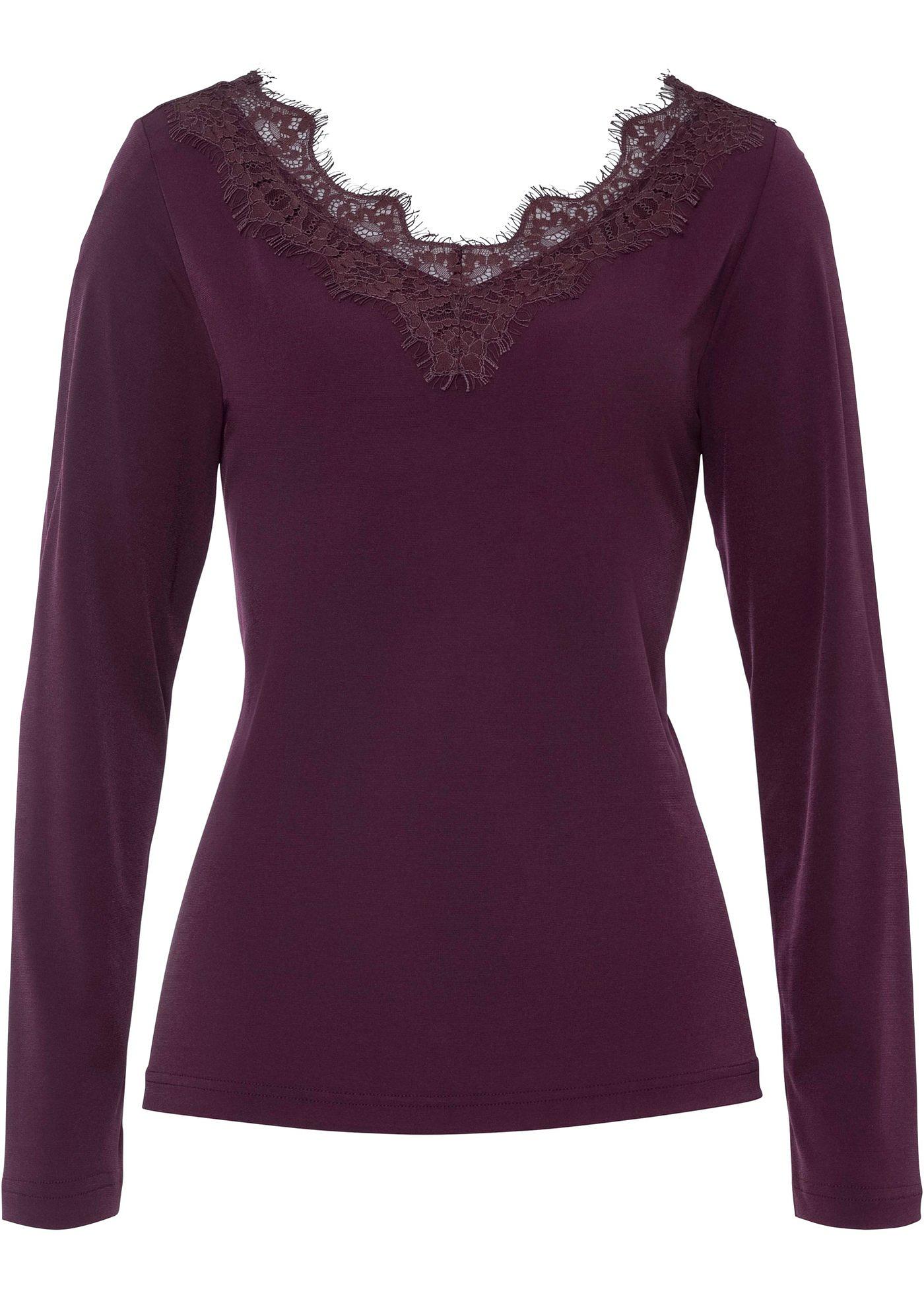 T-shirt avec décolleté en dentelle