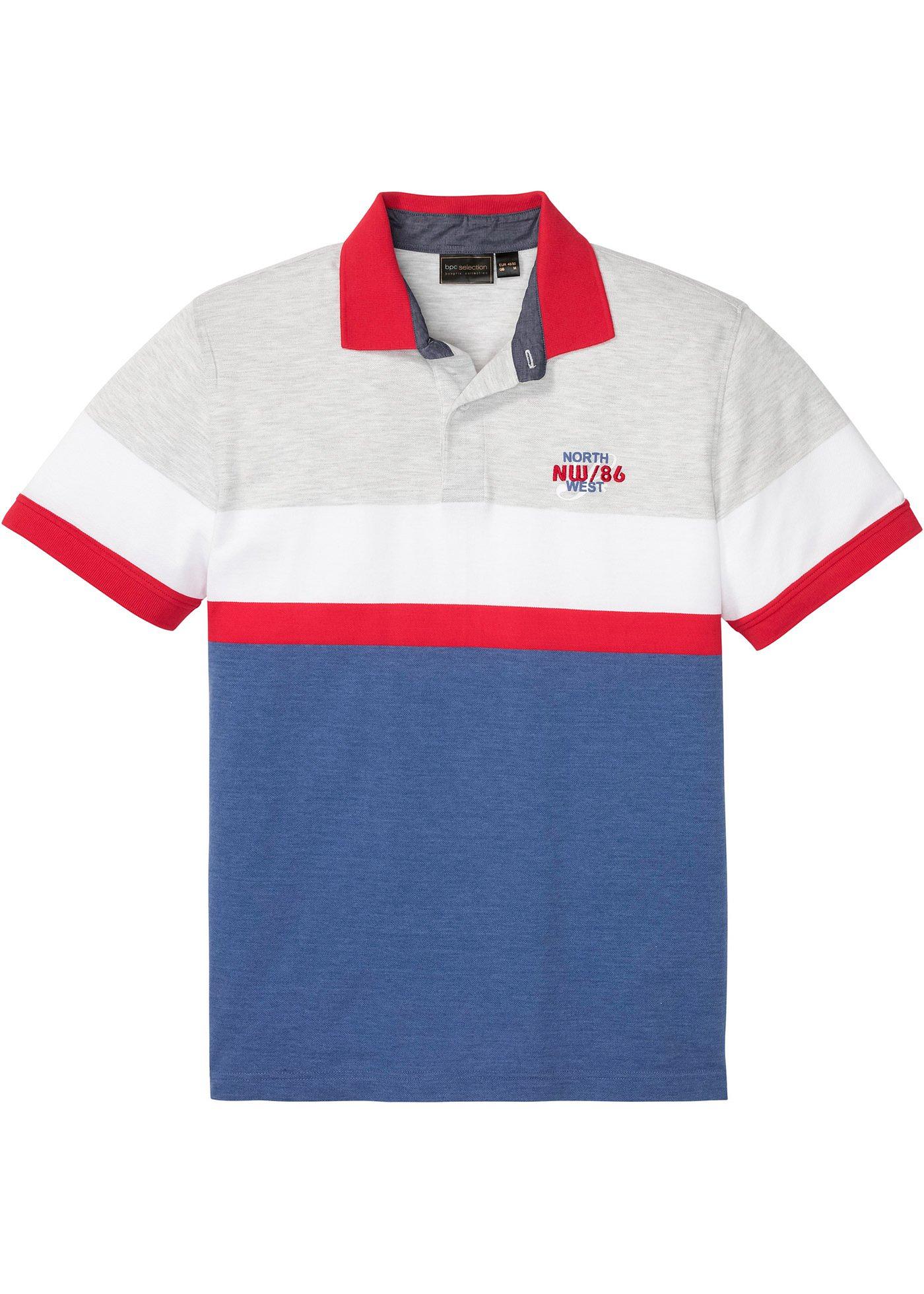 Polo avec rayures color bloc, manches courtes