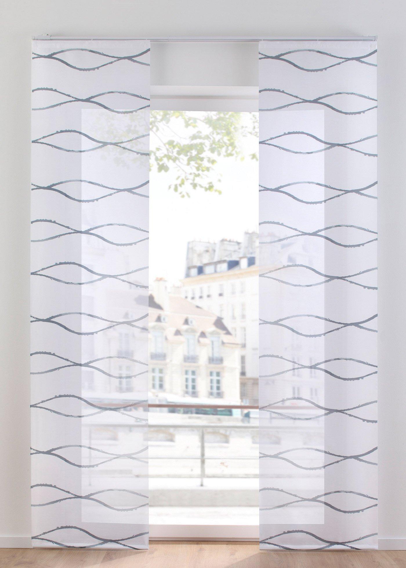 Panneau coulissant imprimé vague (1 pce.)