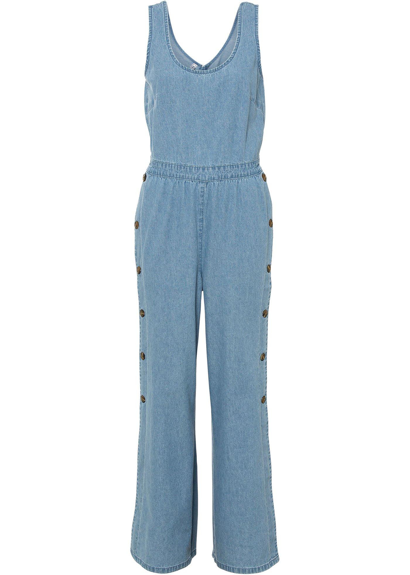 Combi pantalon en jean à jambes larges