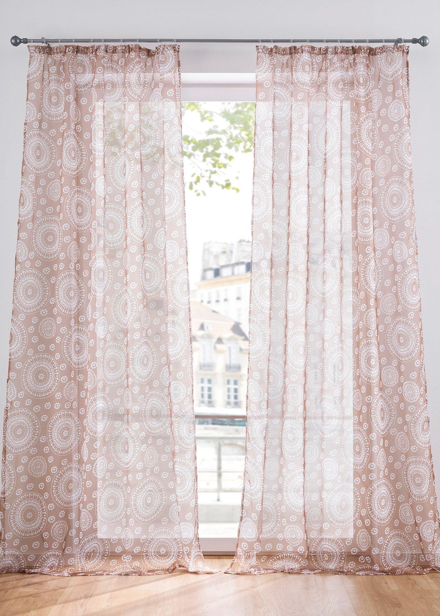 Voilage imprimé motif circulaire (1 pce.)