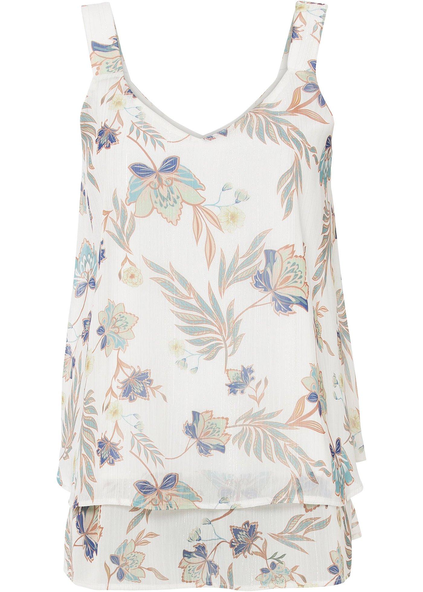 Top-blouse imprimé avec effet brillant