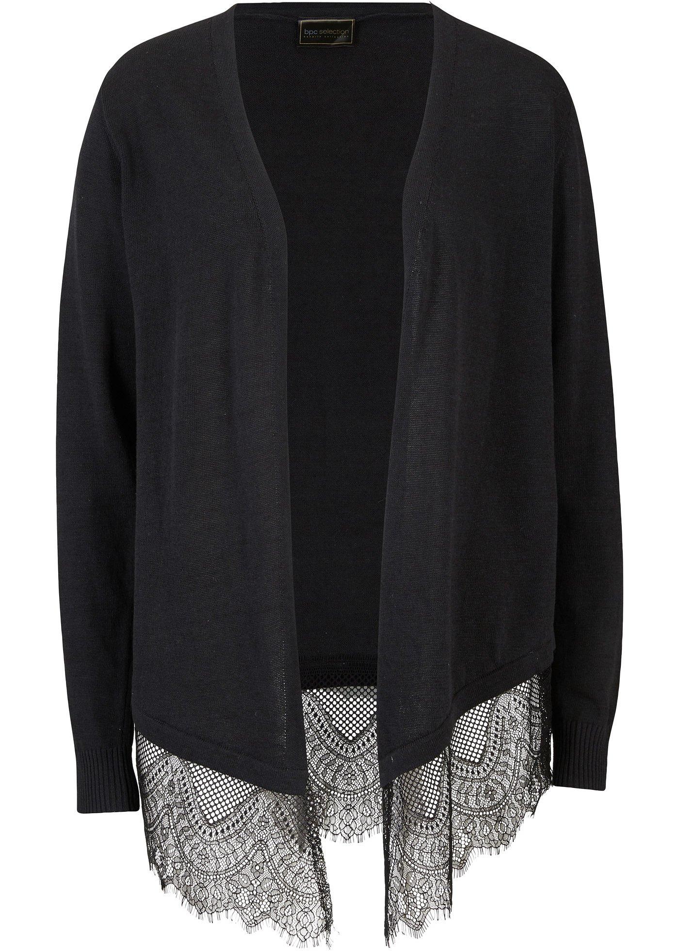 Gilet en maille à teneur en lin avec dentelle