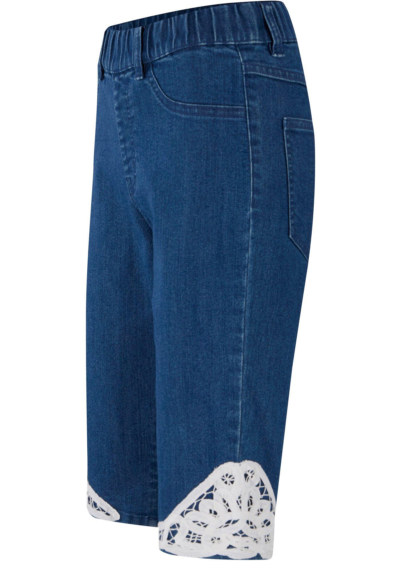 Bermuda en jean avec dentelle appliquée