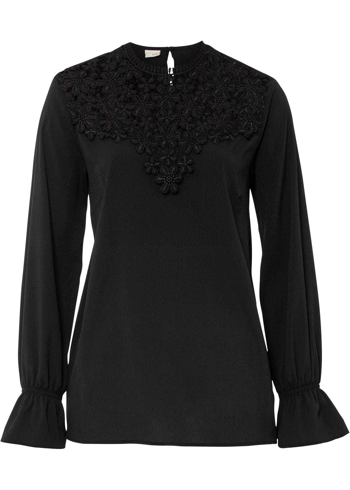 Blouse en chiffon avec dentelle
