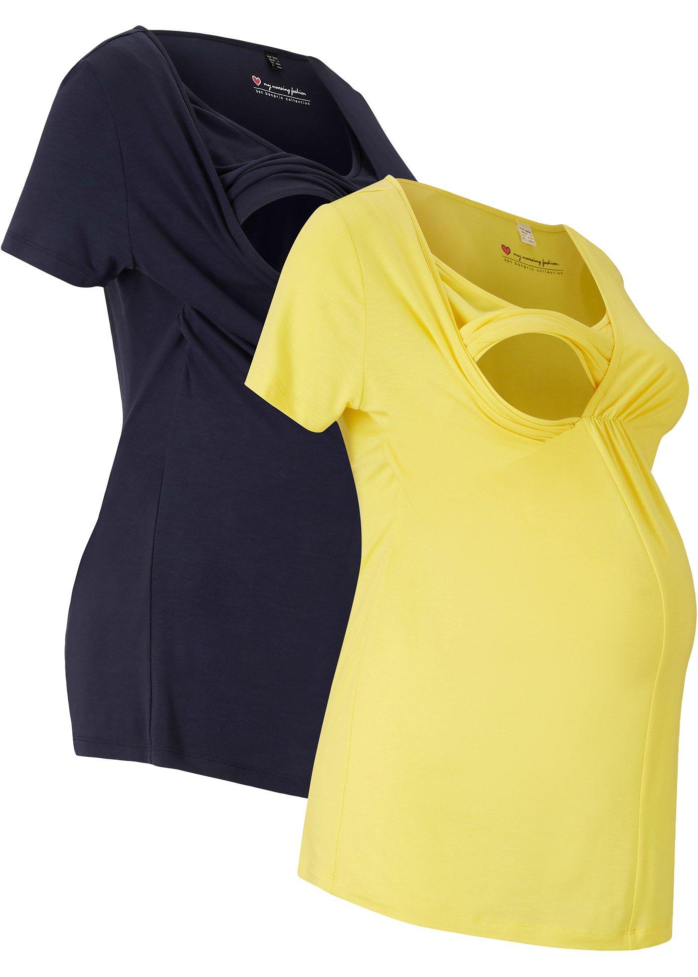 Lot de 2 T-shirts de grossesse avec fonction allaitement avec TENCEL™
