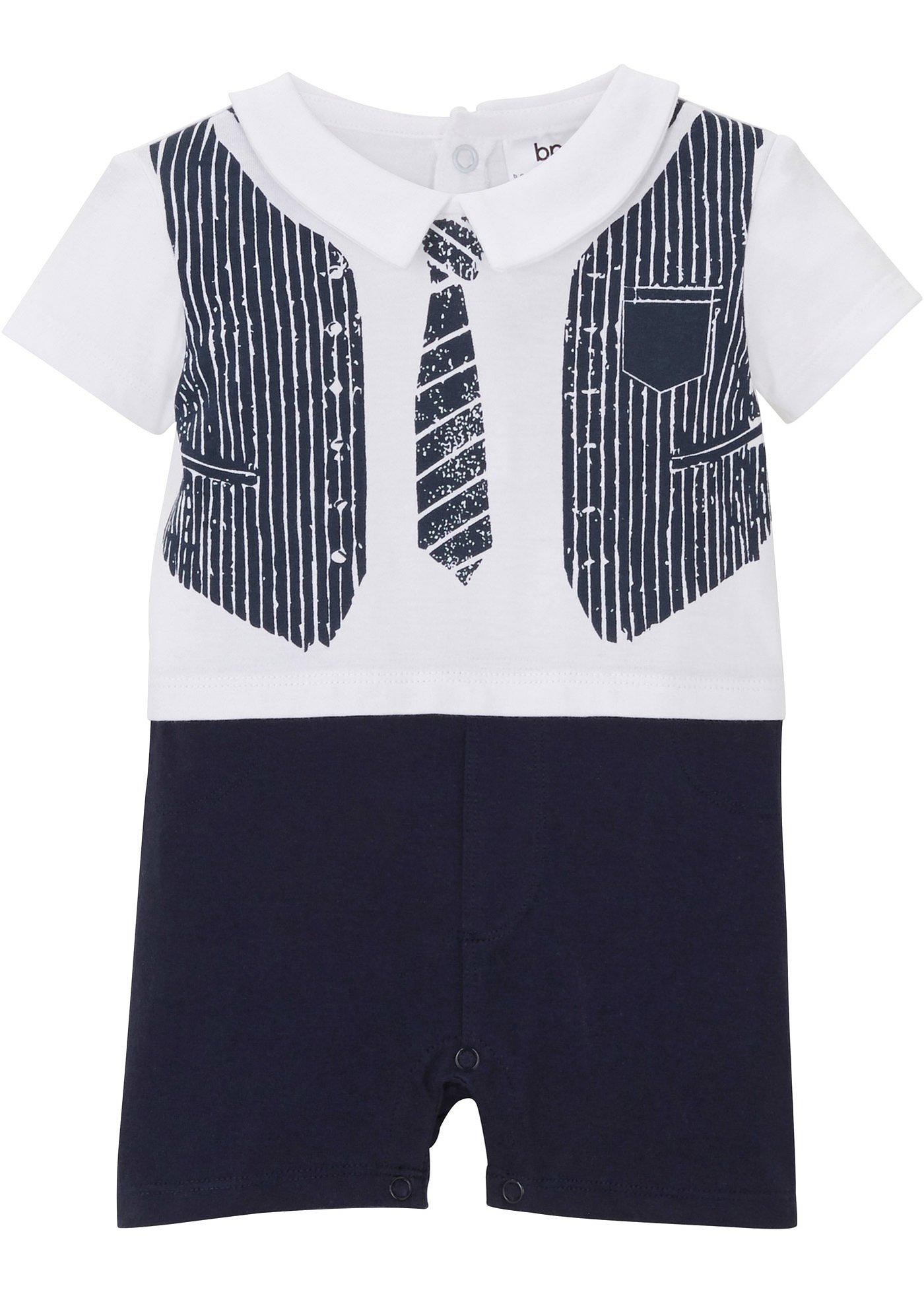 Combinaison bébé à manches courtes en coton bio