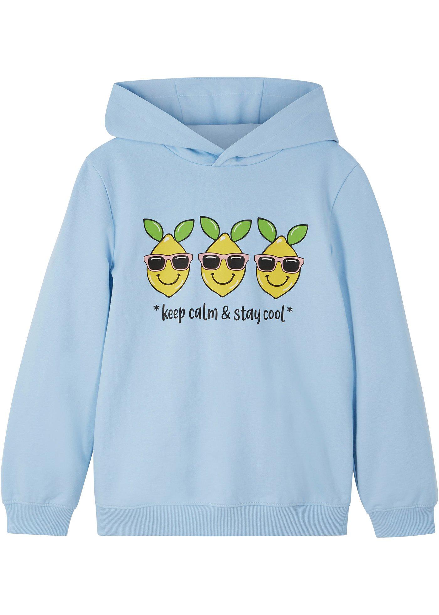 Sweat-shirt à capuche fille en coton bio