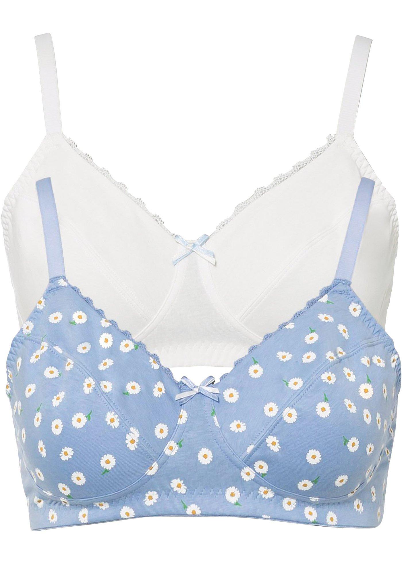 Lot de 2 soutiens-gorge sans armatures en coton bio