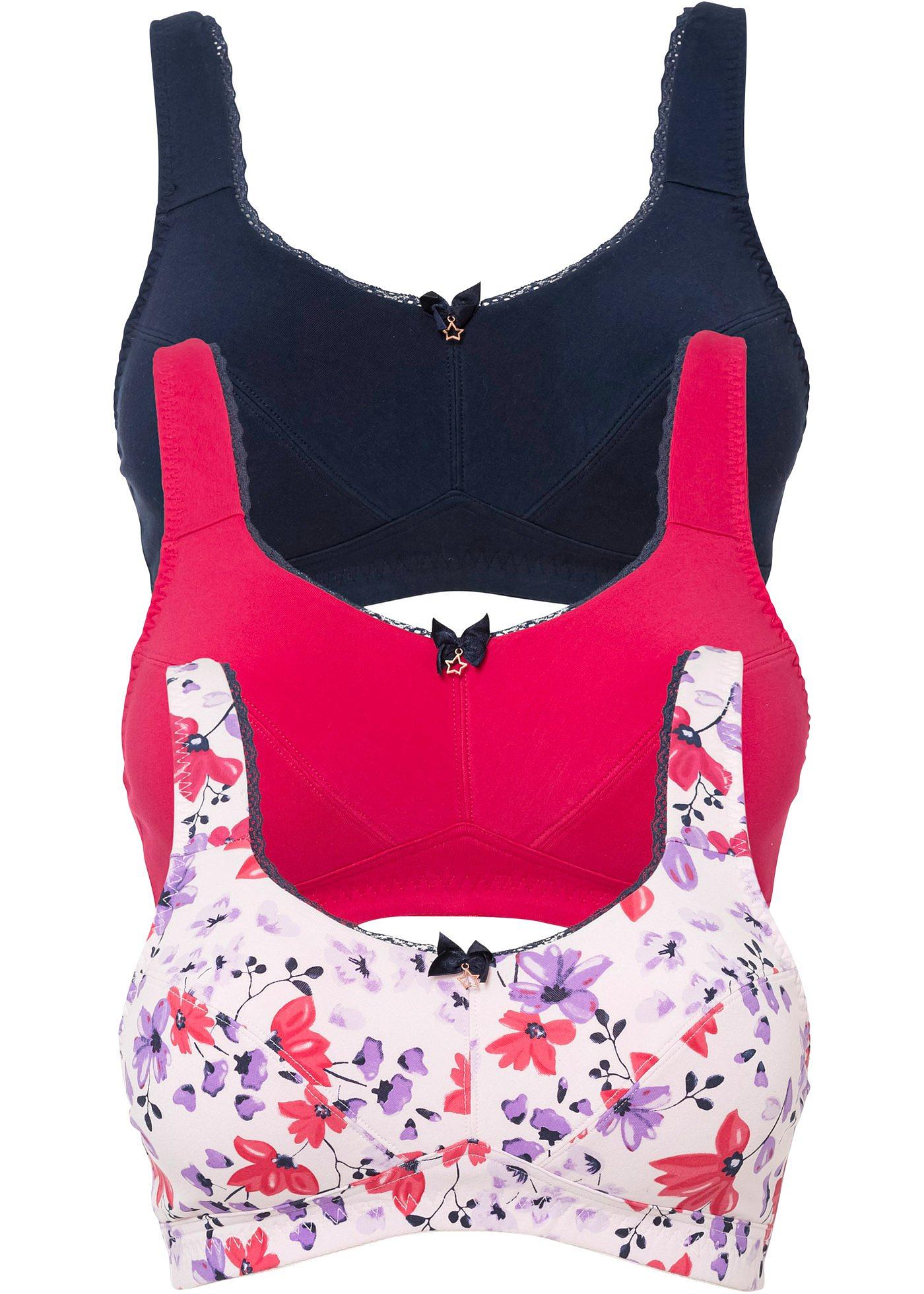 Lot de 3 soutiens-gorge sans armatures avec coton bio