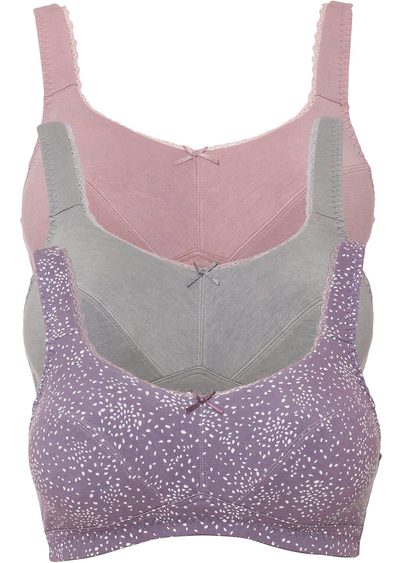 Lot de 3 soutiens-gorge sans armatures avec coton bio