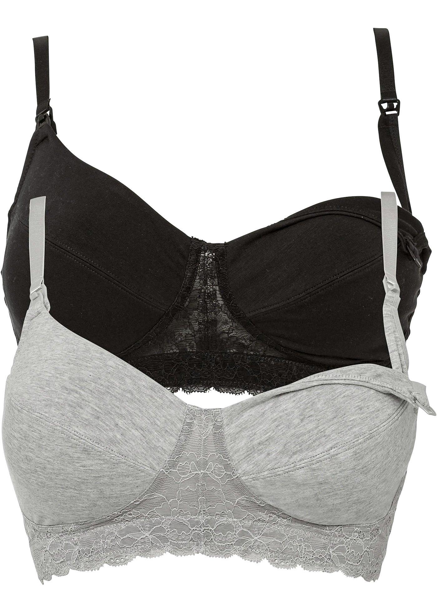 Lot de 2 soutiens-gorge d'allaitement sans armatures avec coton bio