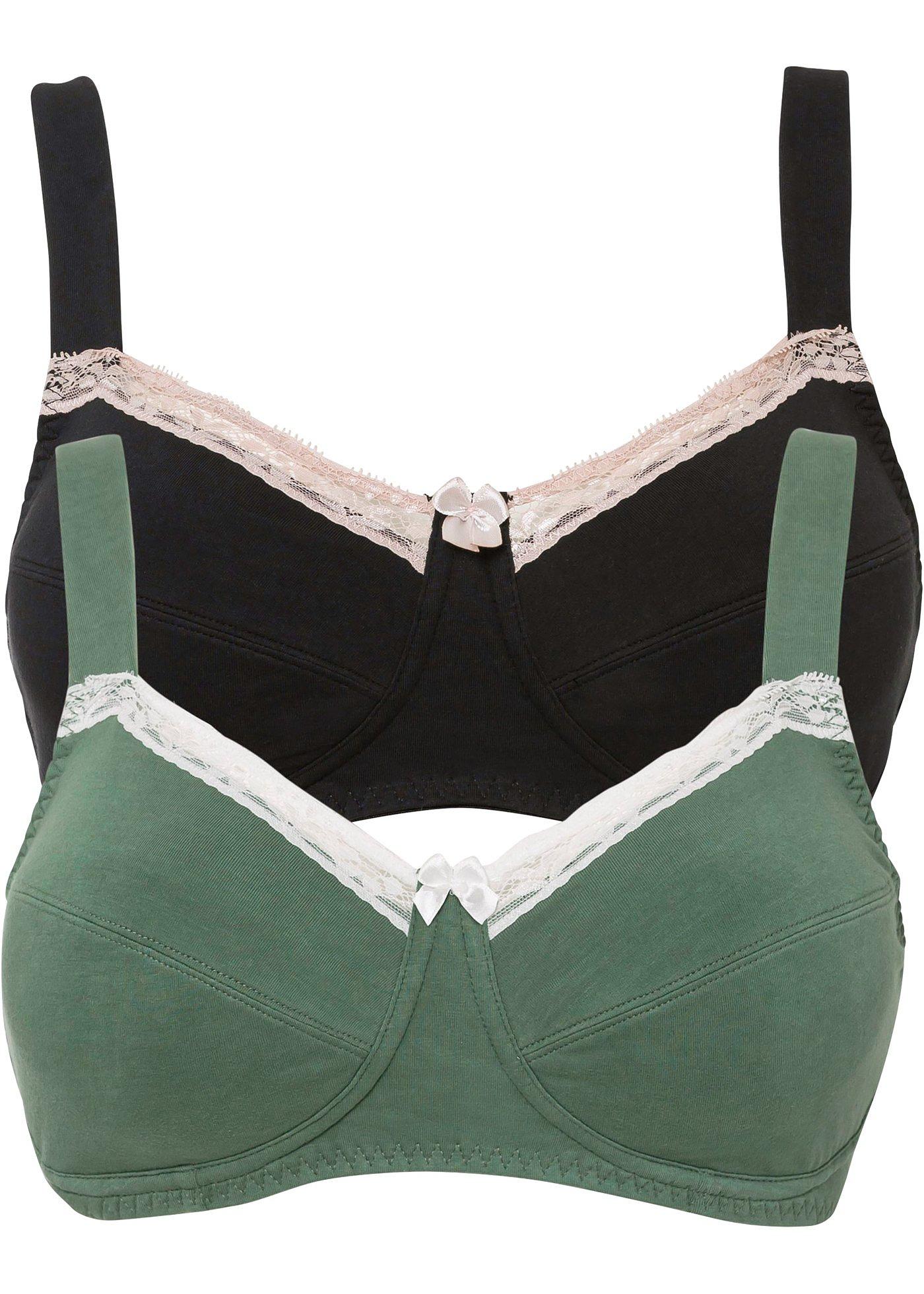 Lot de 2 soutiens-gorge sans armatures avec coton bio