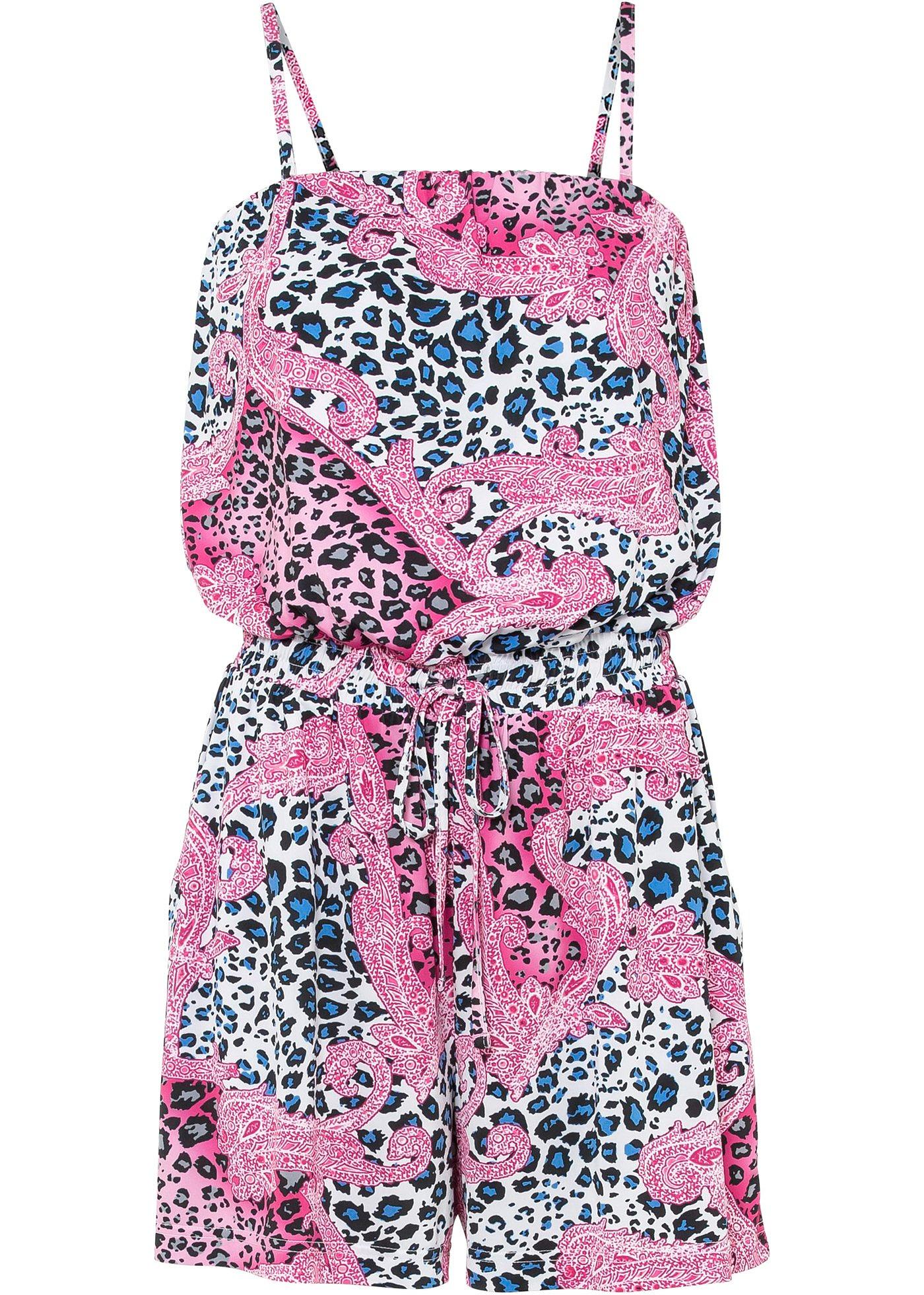 Combi short bustier à imprimé animal