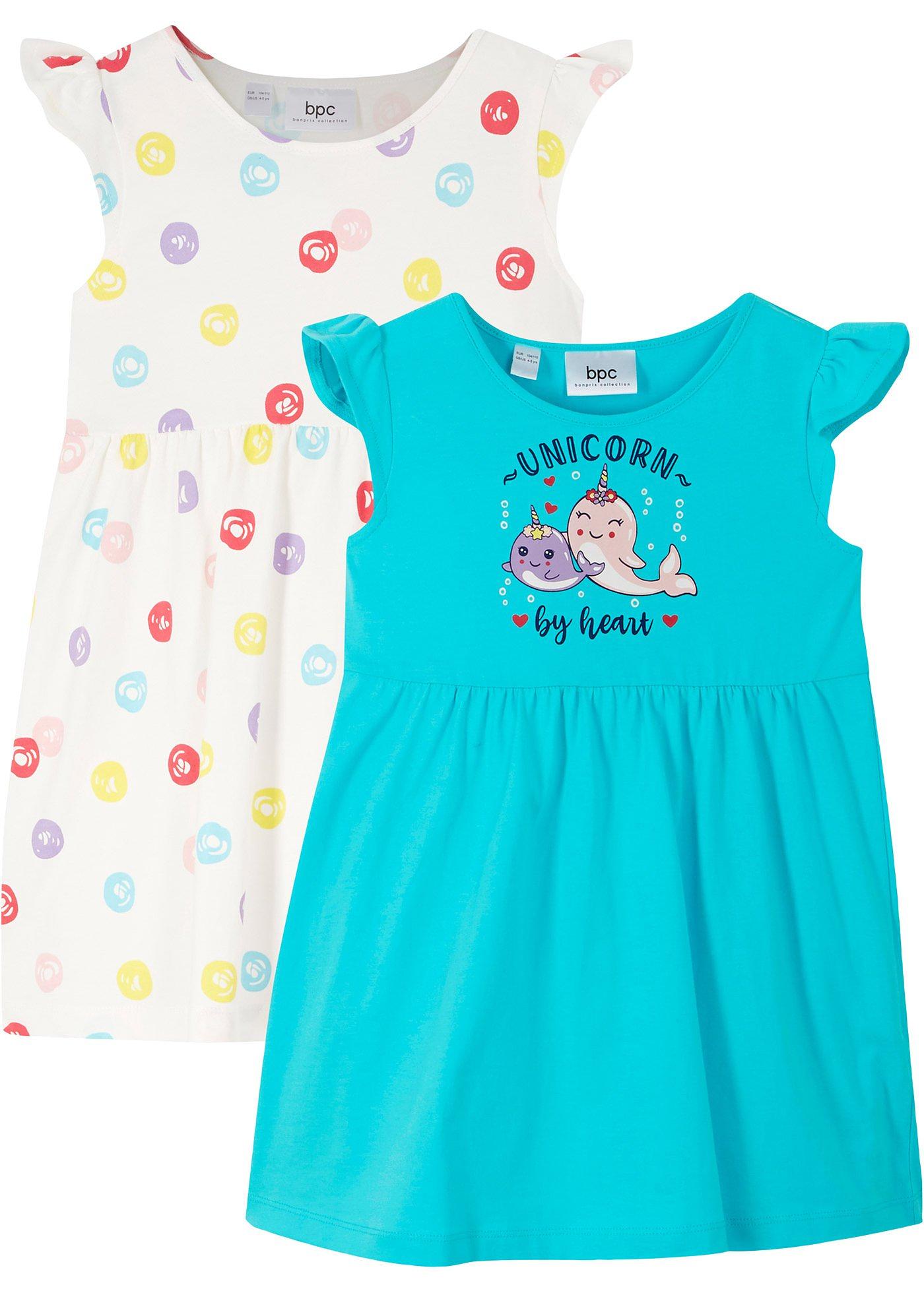 Lot de 2 robes fille en jersey coton bio