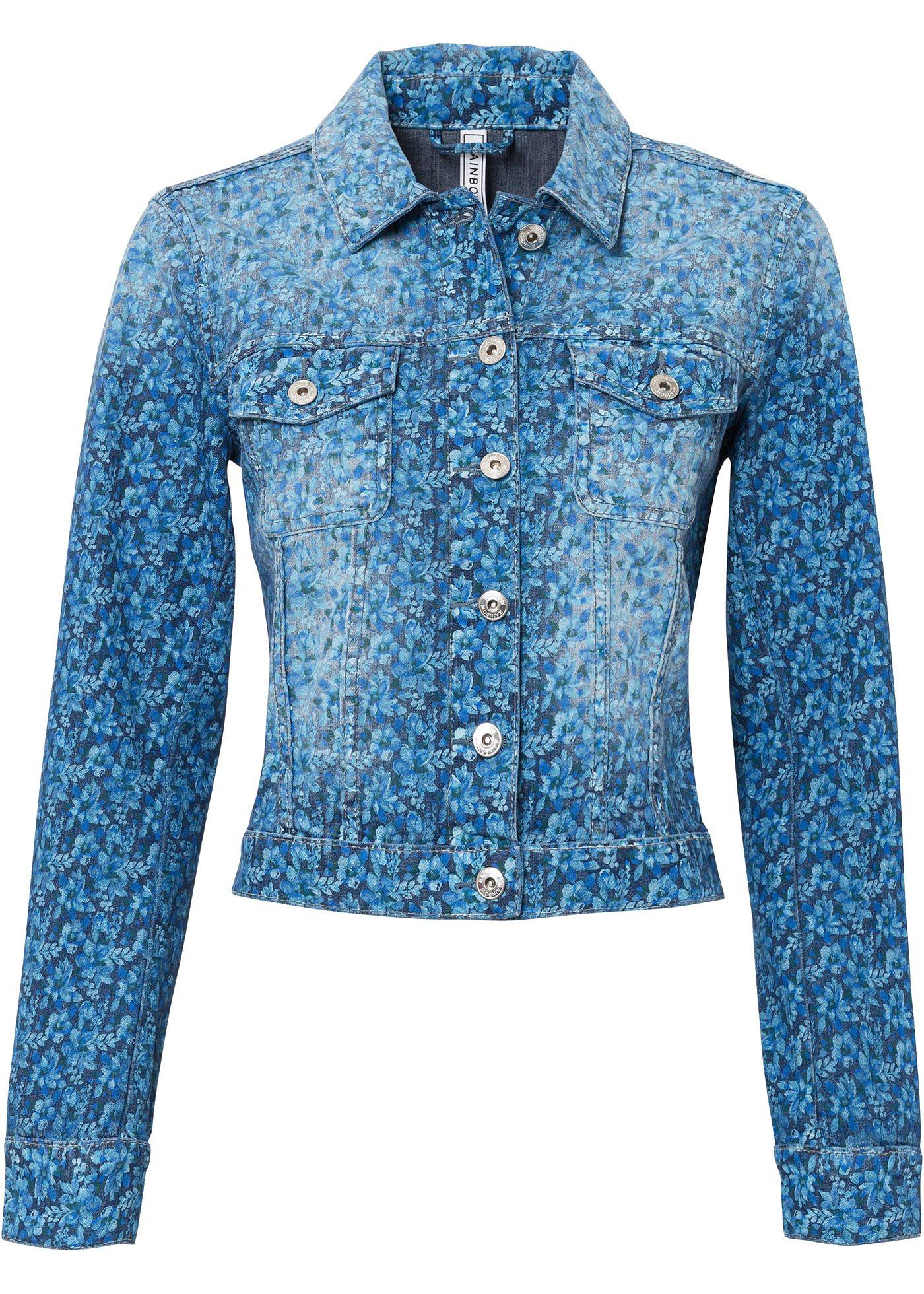 Veste en jean à imprimé floral