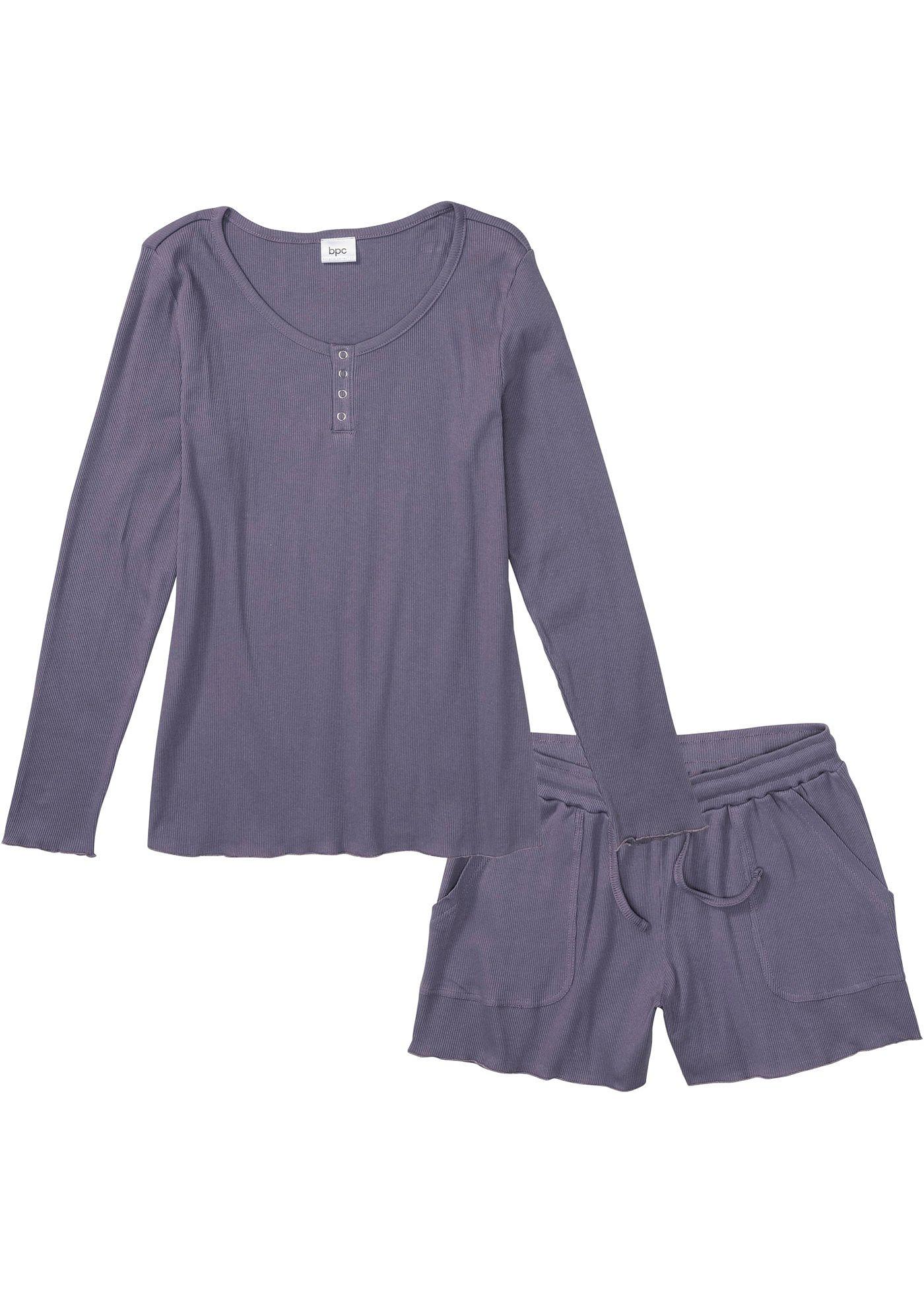 Pyjashort côtelé en coton bio